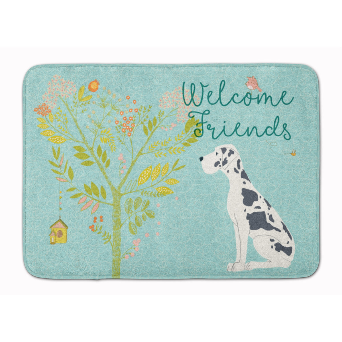 Caroline'S Treasures Welcome Friends Harlequin Dane Floor Mat, 19Hx27W, Multicolor
