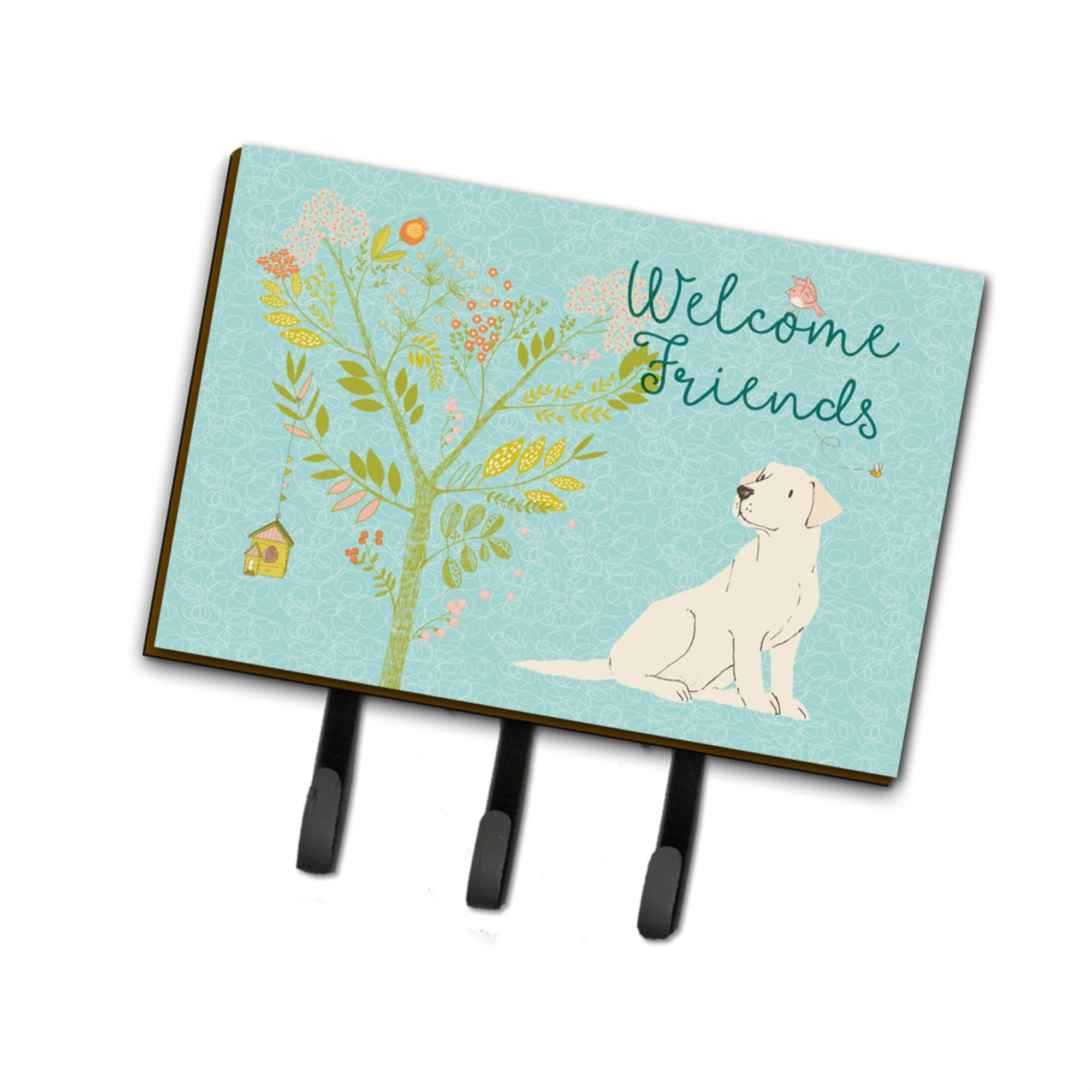 Caroline'S Treasures Welcome Friends Yellow Labrador Retriever Wall Hook, Triple
