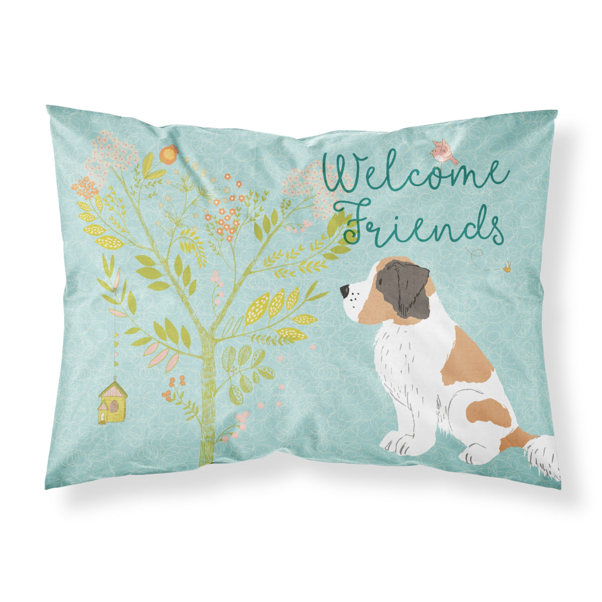 Caroline'S Treasures Welcome Friends Saint Bernard Pillowcase, Standard