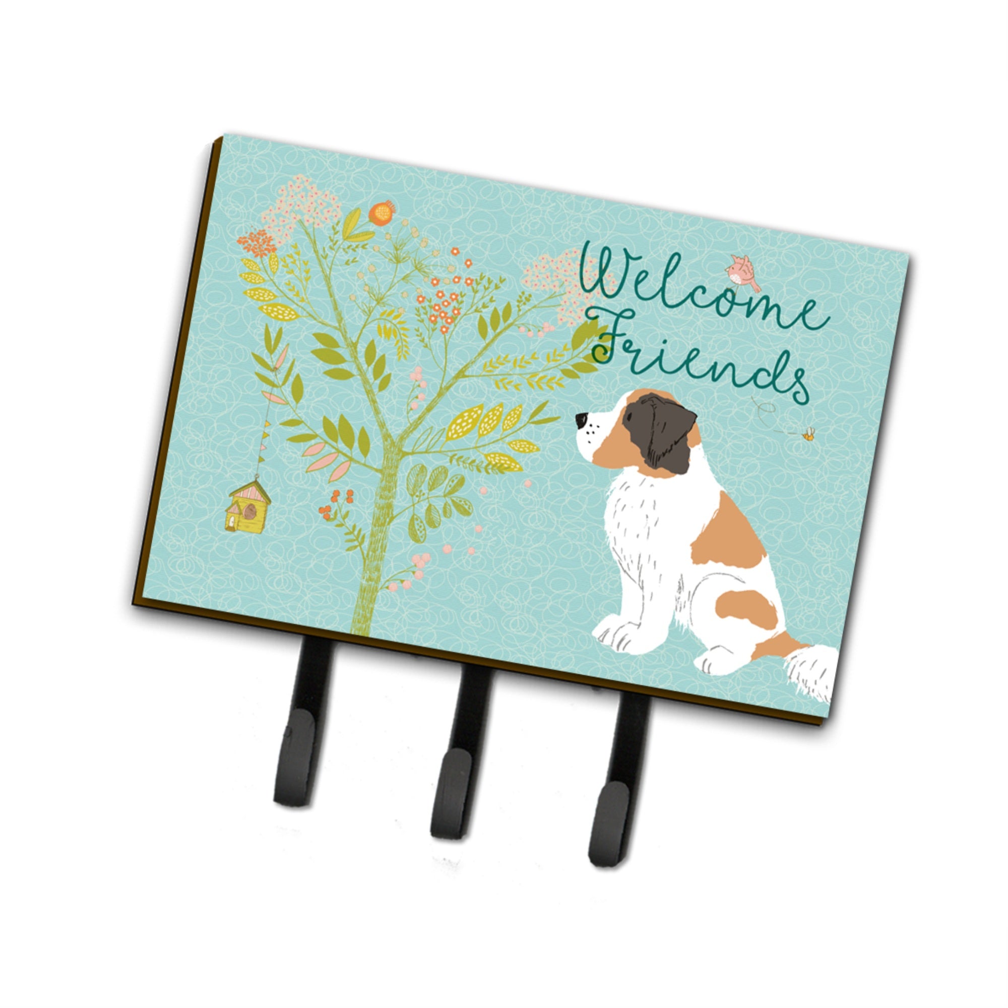 Caroline'S Treasures Welcome Friends Saint Bernard Wall Hook, Triple