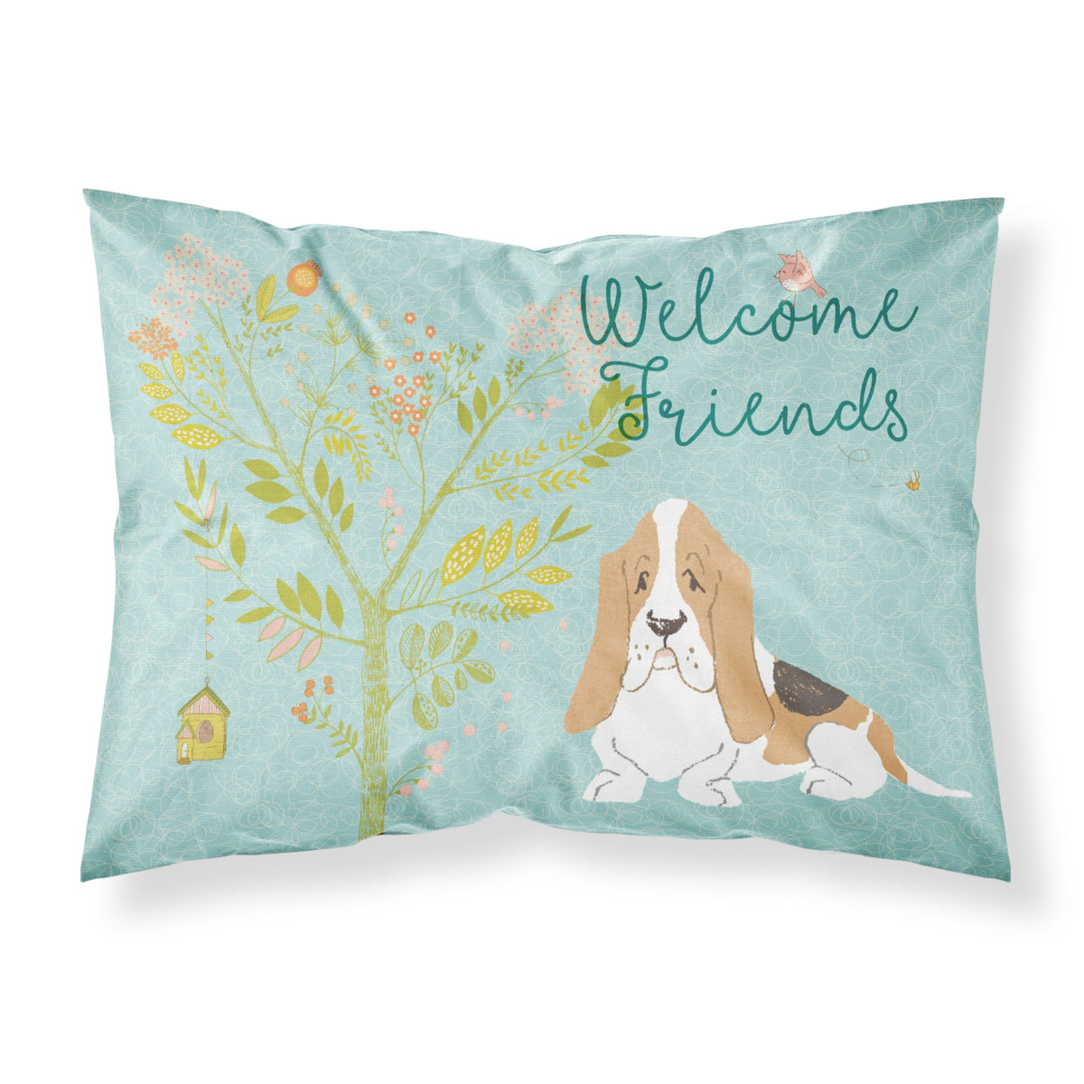 Caroline'S Treasures Welcome Friends Basset Hound Pillowcase, Standard,