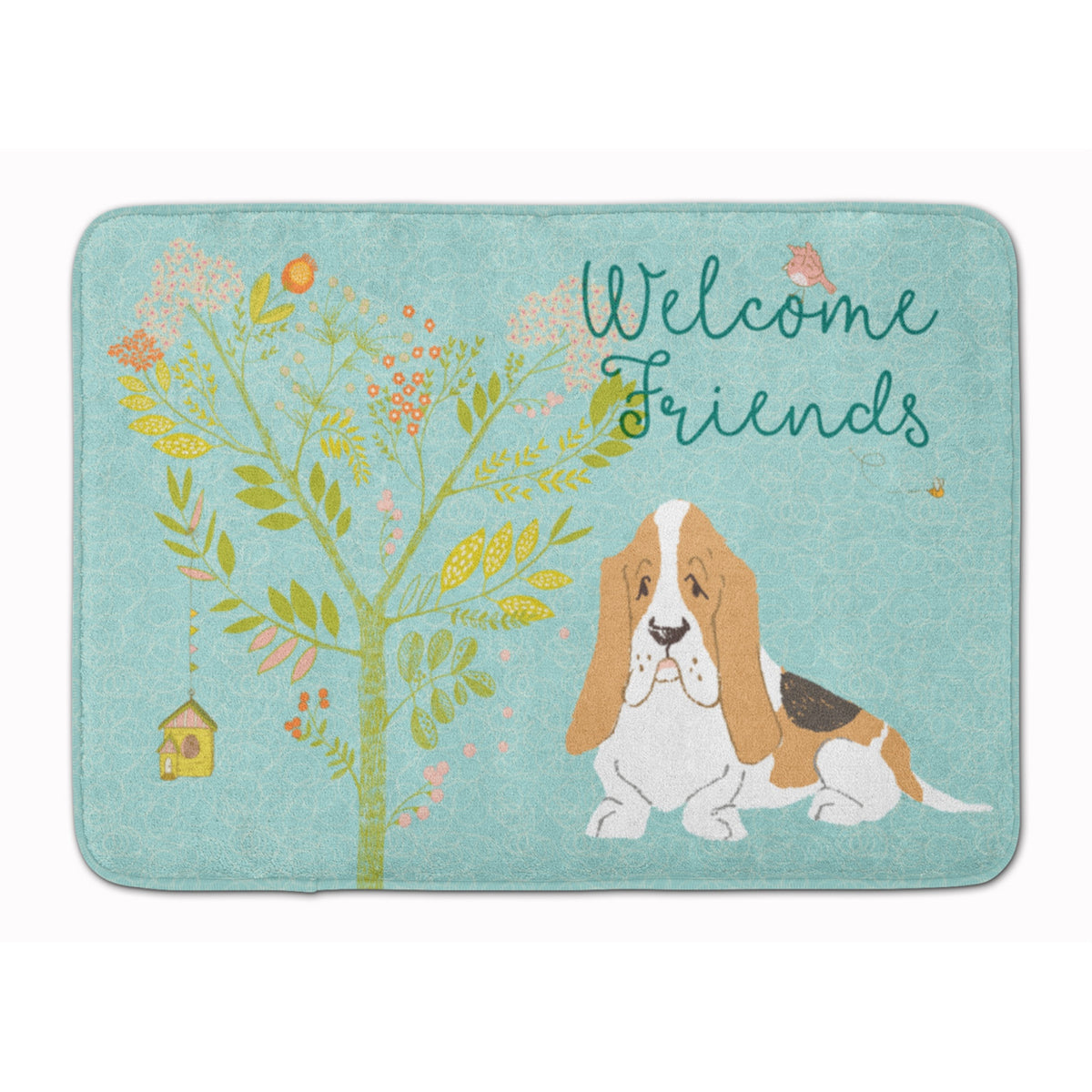 Caroline'S Treasures Welcome Friends Basset Hound Floor Mat, 19Hx27W, Multicolor