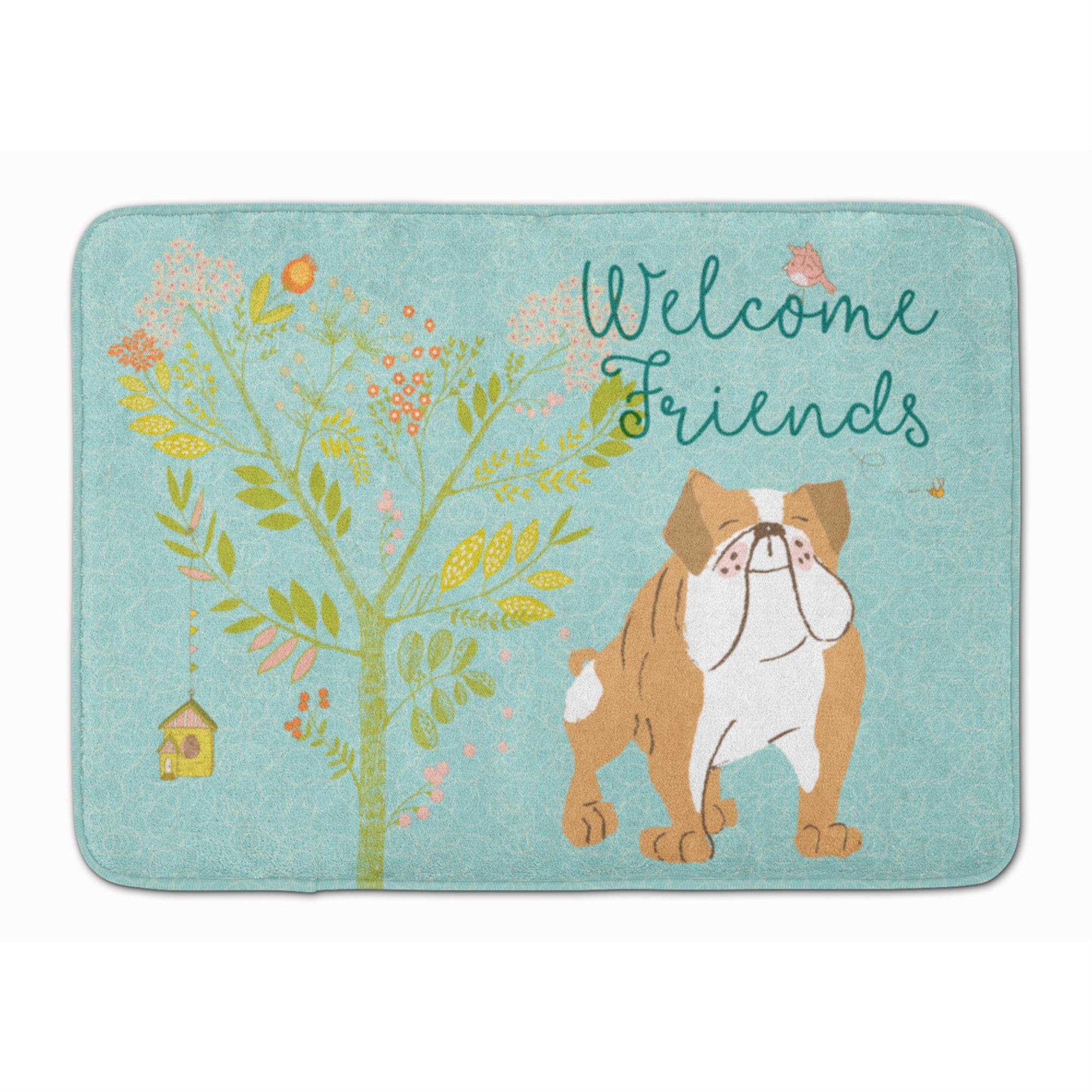 Caroline'S Treasures Welcome Friends English Bulldog Floor Mat, 19Hx27W, Multicolor