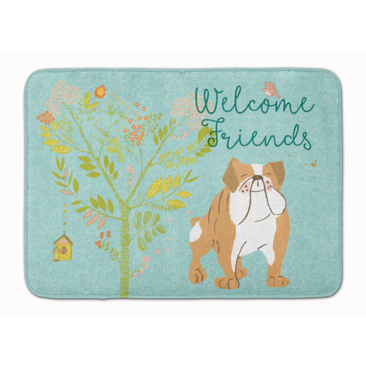 Caroline'S Treasures Welcome Friends English Bulldog Floor Mat, 19Hx27W, Multicolor