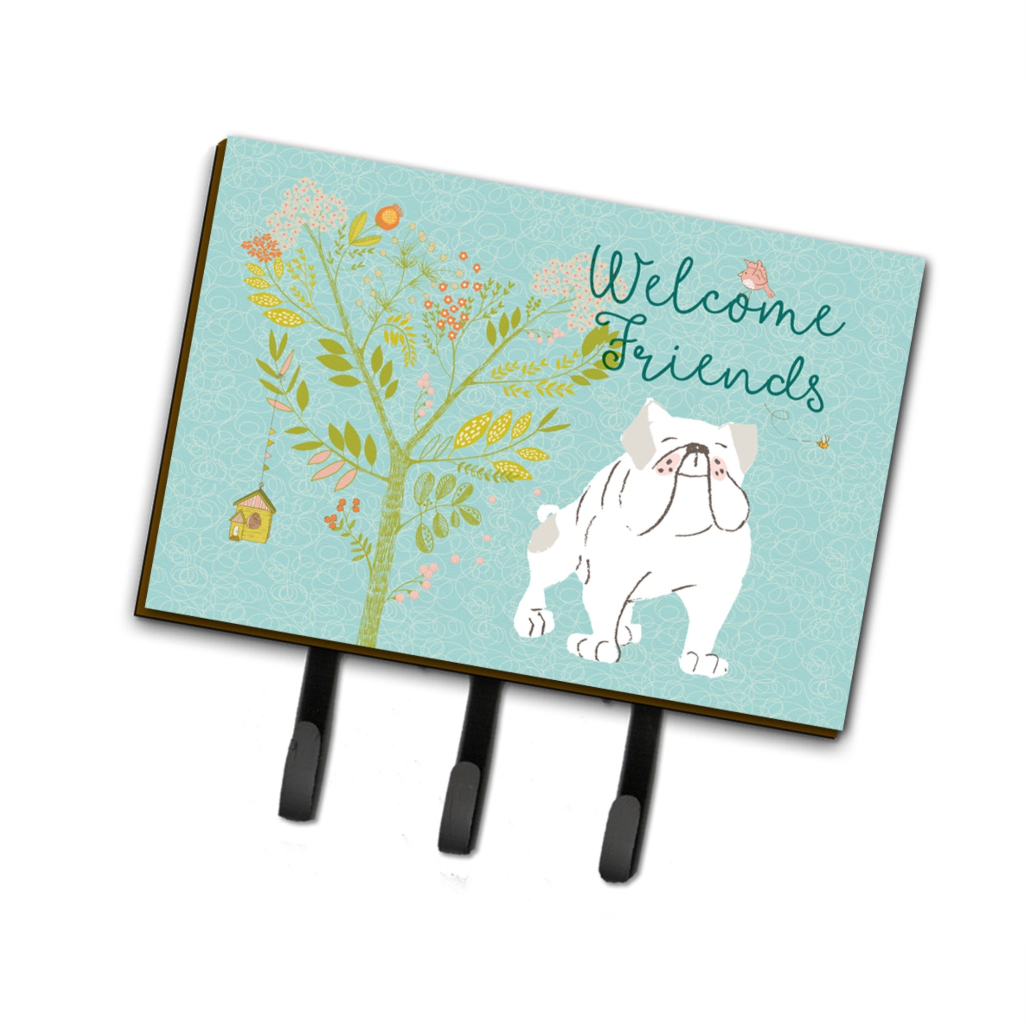 Caroline'S Treasures Welcome Friends English Bulldog White Wall Hook, Triple