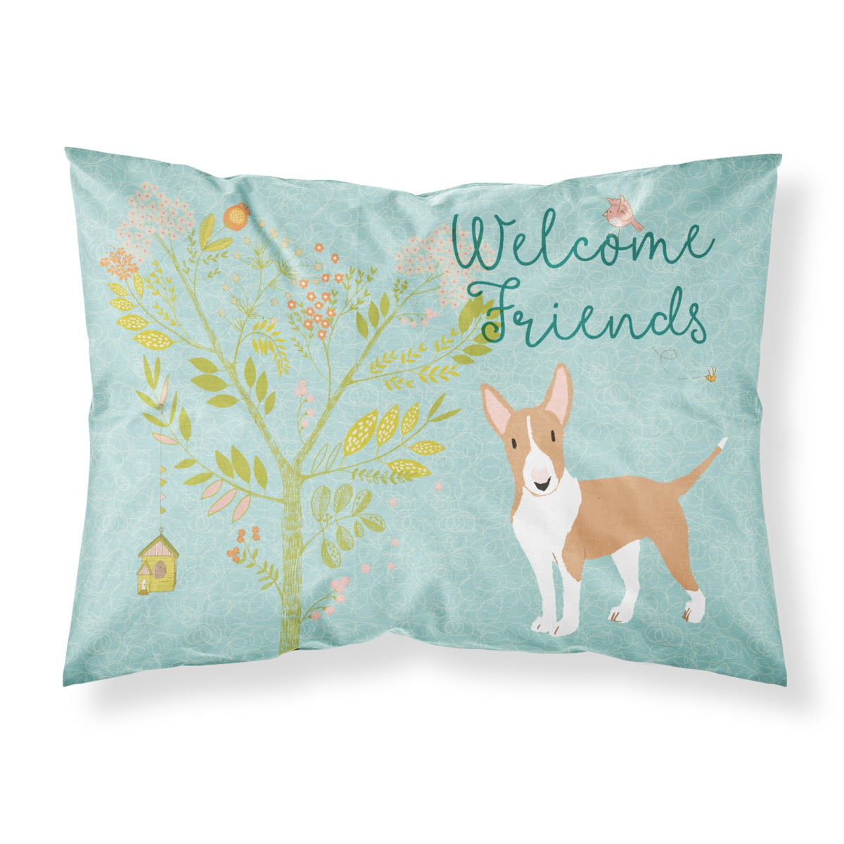 Caroline'S Treasures Welcome Friends Brown Bull Terrier Pillowcase, Standard