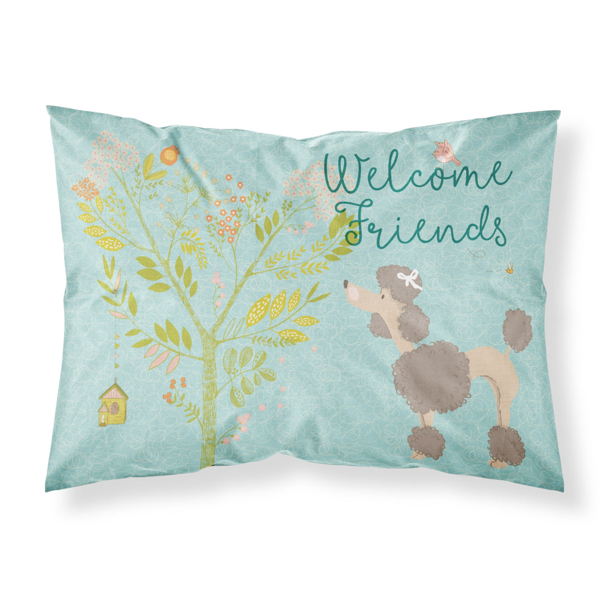 Caroline'S Treasures Welcome Friends Chocolate Poodle Printed, Polyester Envelope Closure Pillowcase, Standard, Multic