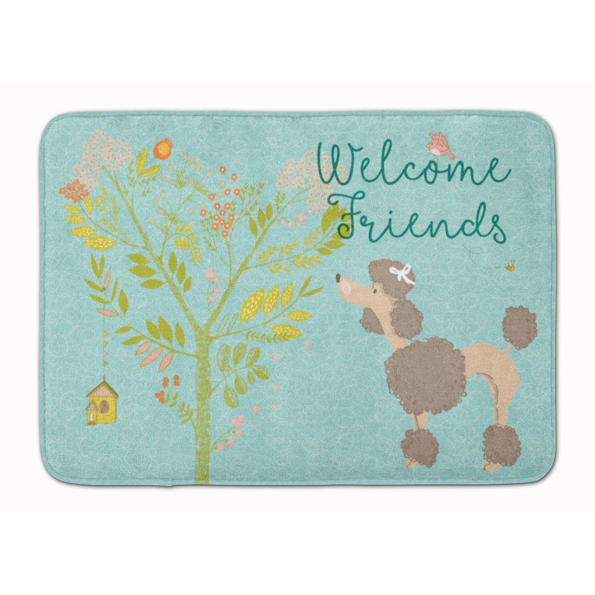 Caroline'S Treasures Welcome Friends Chocolate Poodle Floor Mat, 19Hx27W, Multicolor