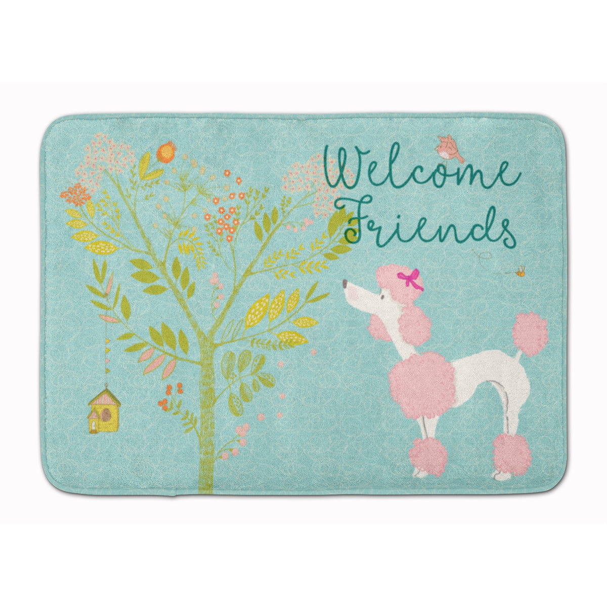 Caroline'S Treasures Welcome Friends Pink Poodle Floor Mat, 19Hx27W, Multicolor