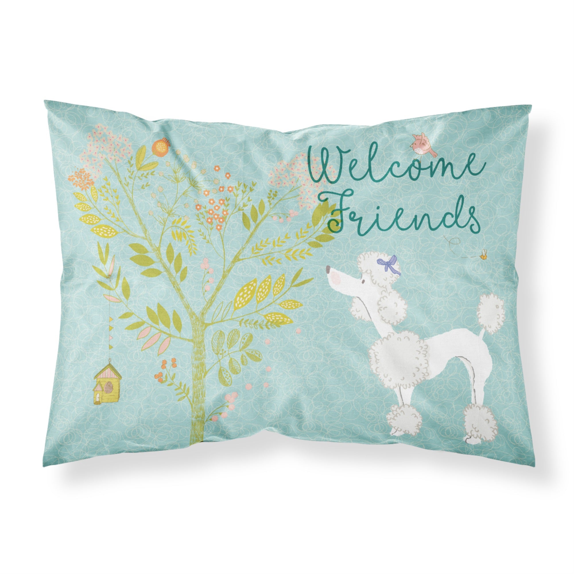 Caroline'S Treasures Welcome Friends White Poodle Pillowcase, Standard,