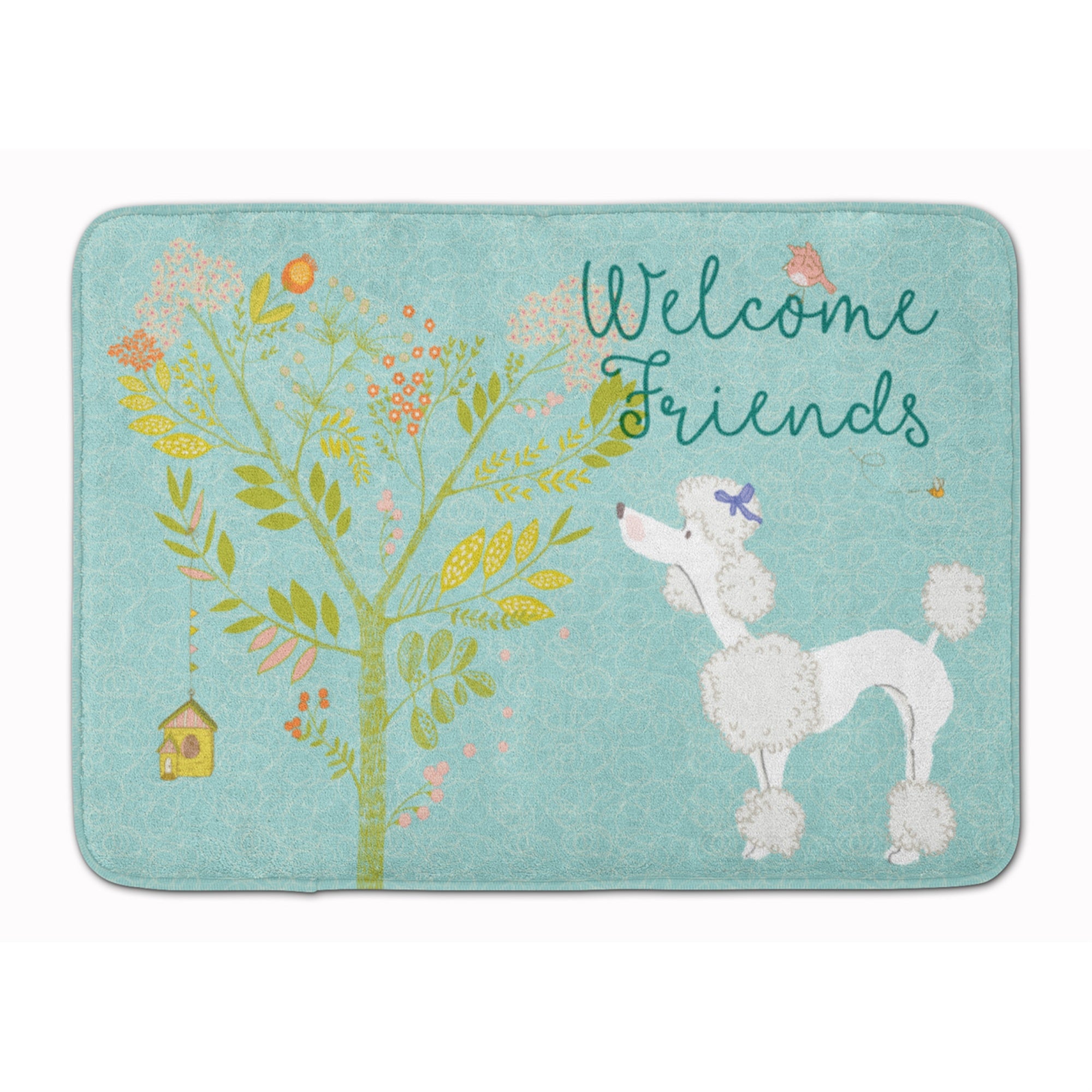 Caroline'S Treasures Welcome Friends White Poodle Floor Mat, 19Hx27W, Multicolor