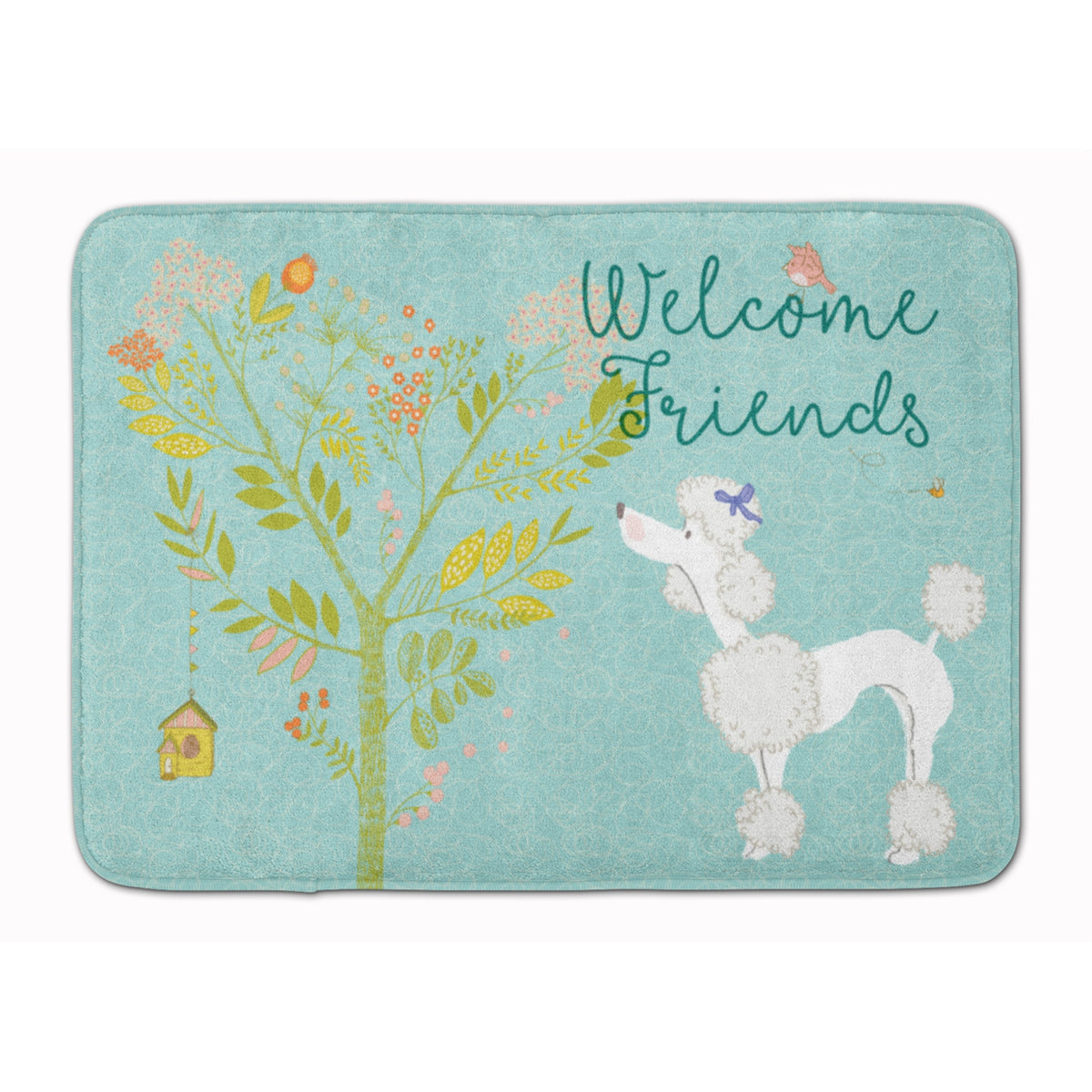 Caroline'S Treasures Welcome Friends White Poodle Floor Mat, 19Hx27W, Multicolor