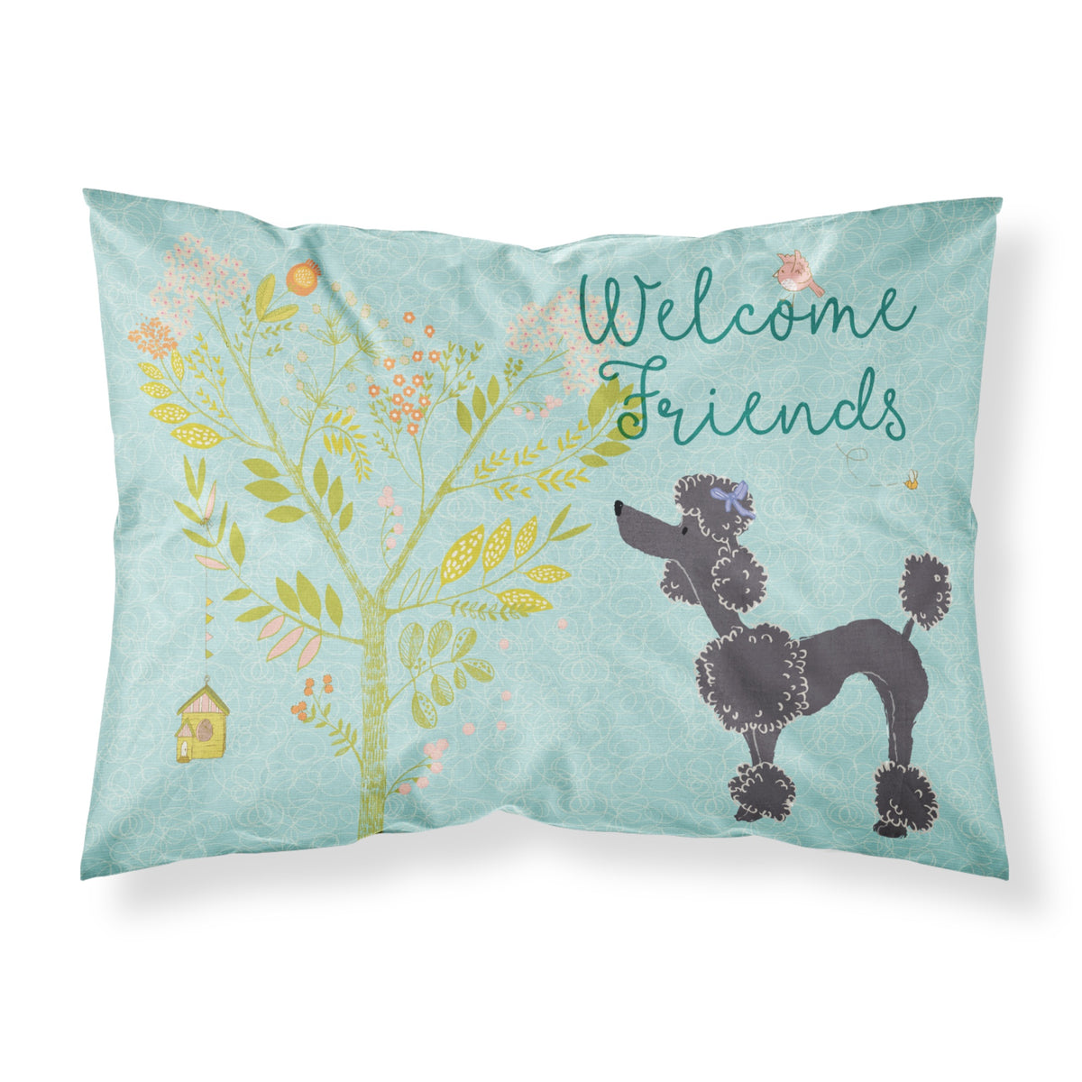Caroline'S Treasures Welcome Friends Black Poodle Pillowcase, Standard,