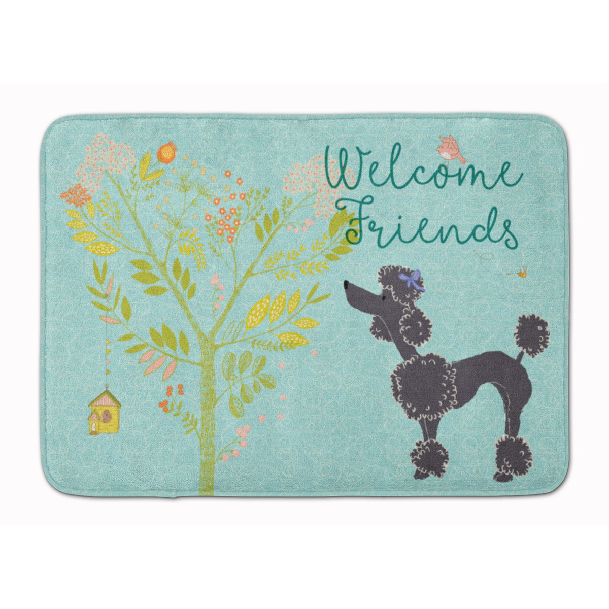 Caroline'S Treasures Welcome Friends Black Poodle Floor Mat, 19Hx27W, Multicolor
