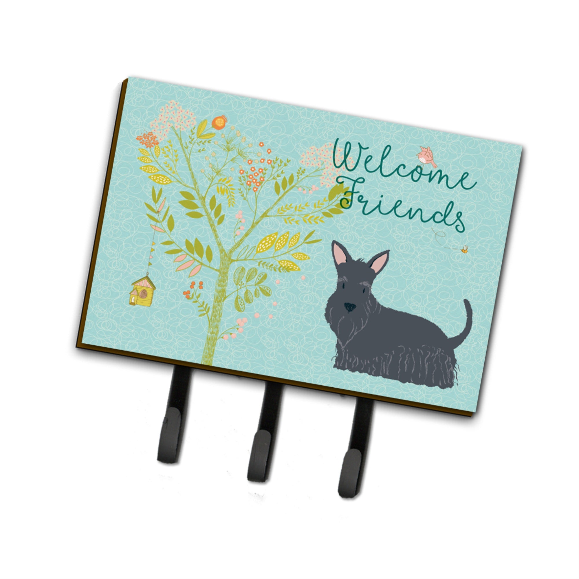 Caroline'S Treasures Welcome Friends Scottish Terrier Wall Hook, Triple