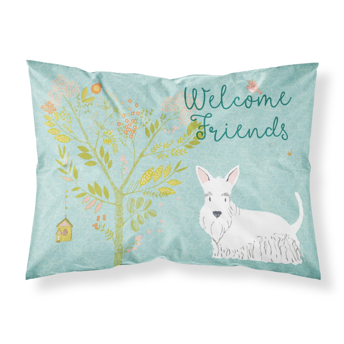 Caroline'S Treasures Welcome Friends White Scottish Terrier Pillowcase, Standard