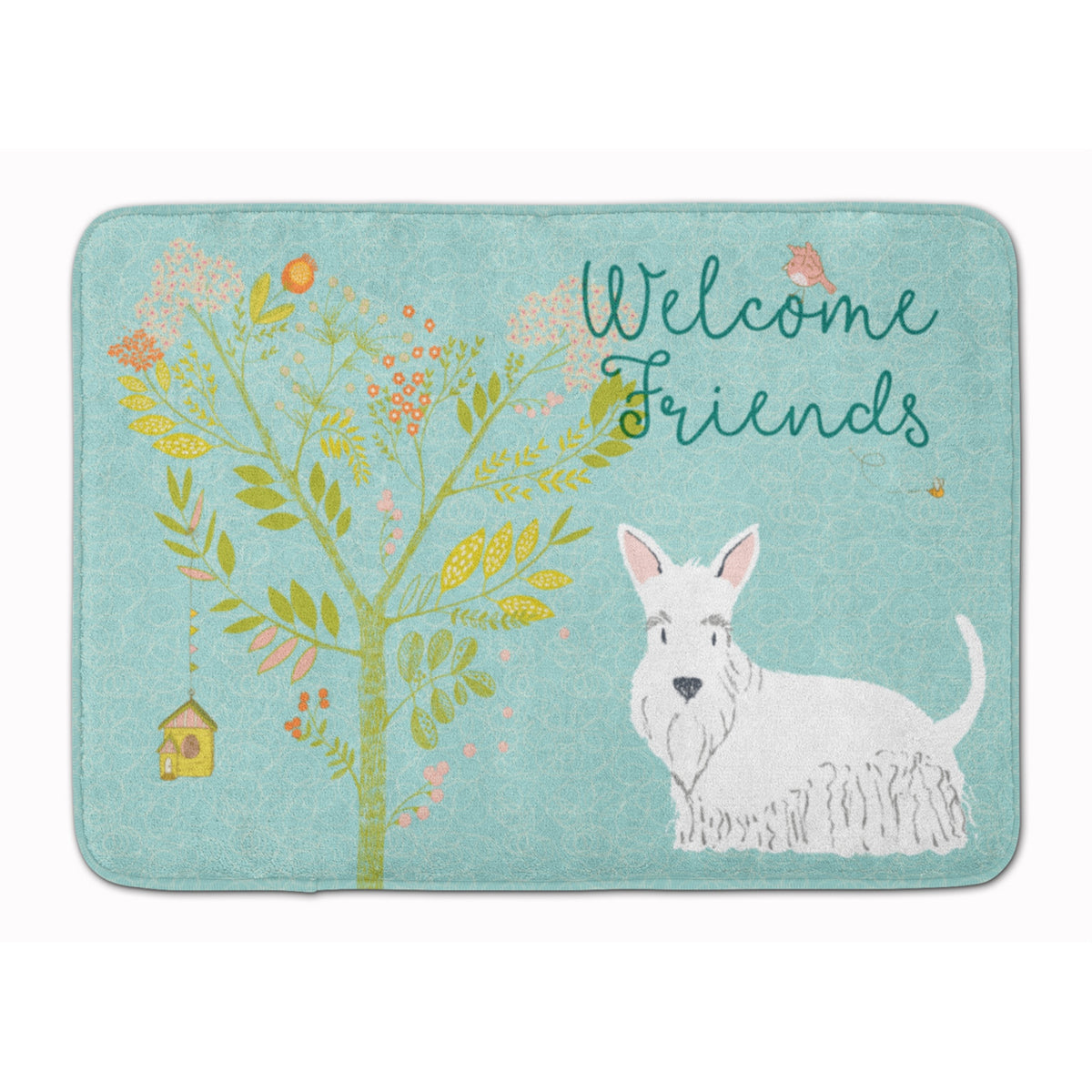 Caroline'S Treasures Welcome Friends White Scottish Terrier Floor Mat, 19Hx27W, Multicolor