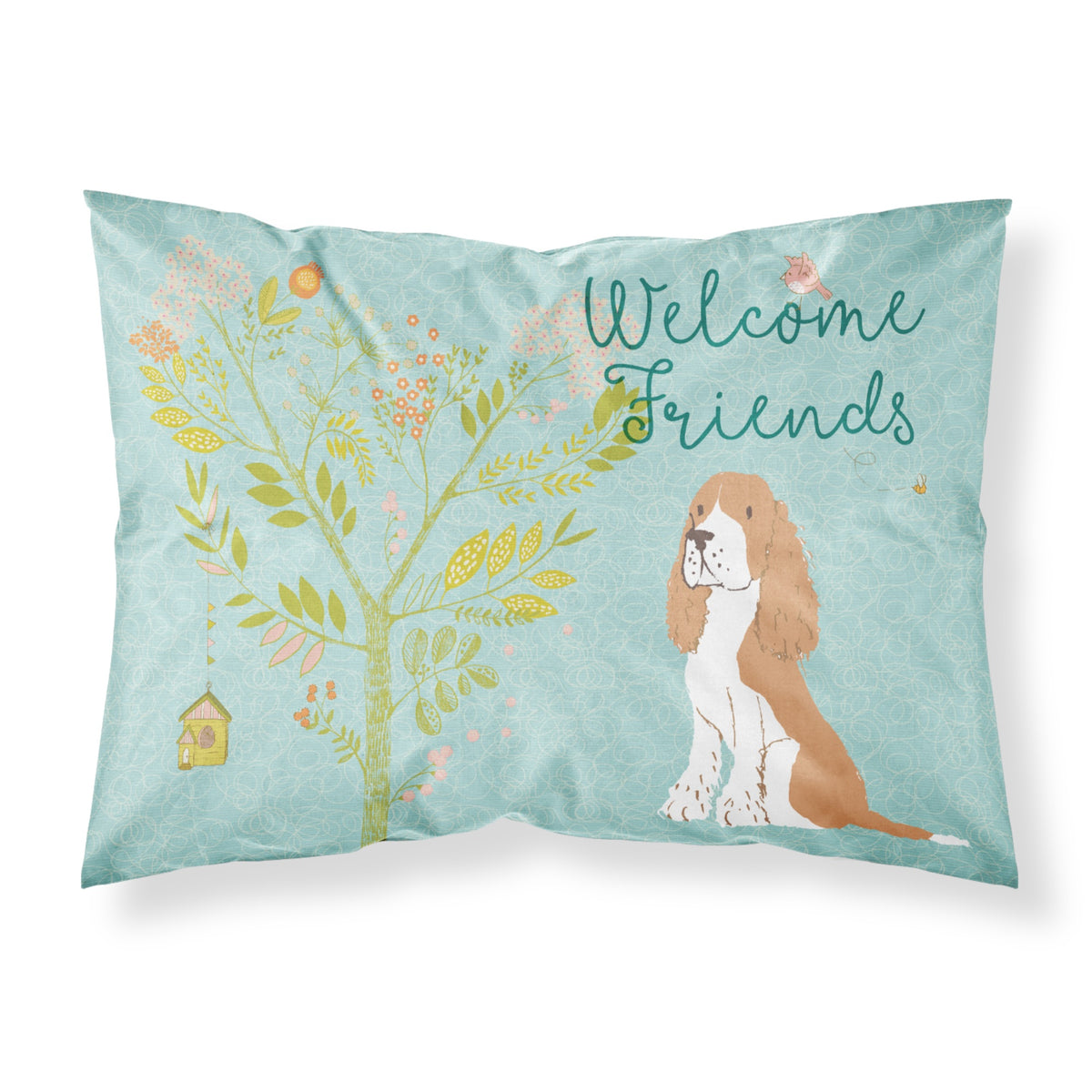 Caroline'S Treasures Welcome Friends Gold Springer Spaniel Pillowcase, Standard, Multicolor