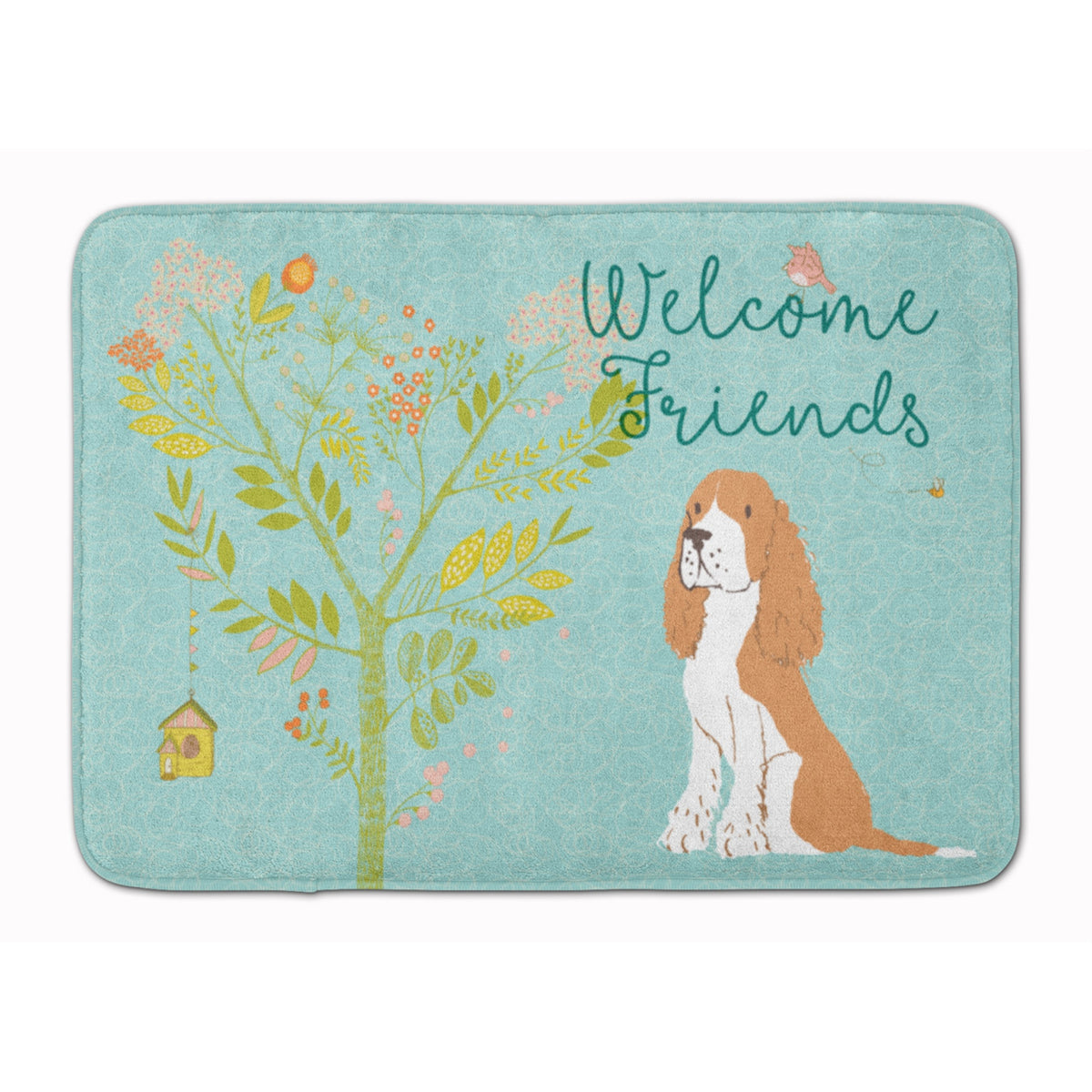 Caroline'S Treasures Welcome Friends Gold Springer Spaniel Floor Mat, 19Hx27W, Multicolor