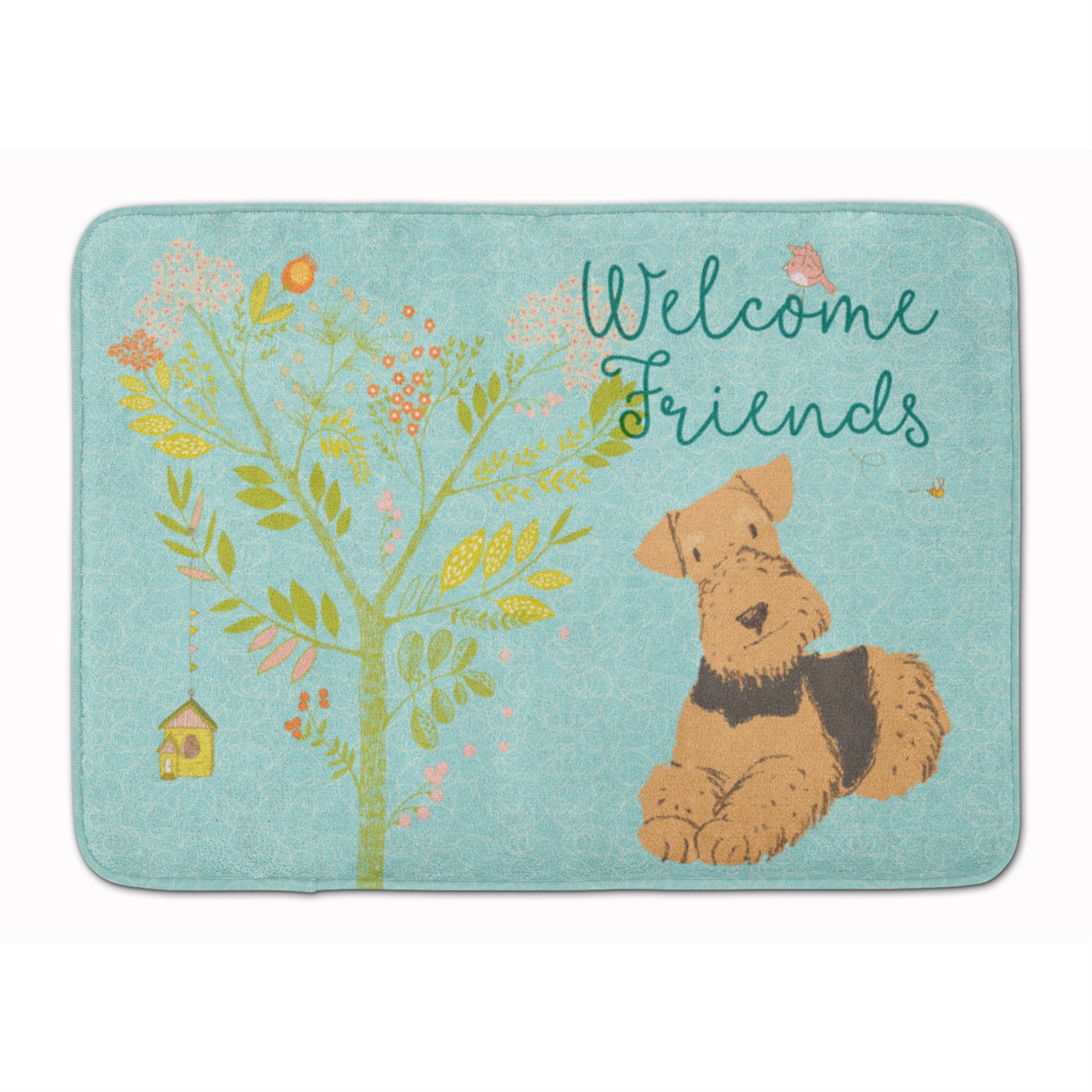Caroline'S Treasures Welcome Friends Airedale Terrier Floor Mat, 19Hx27W, Multicolor