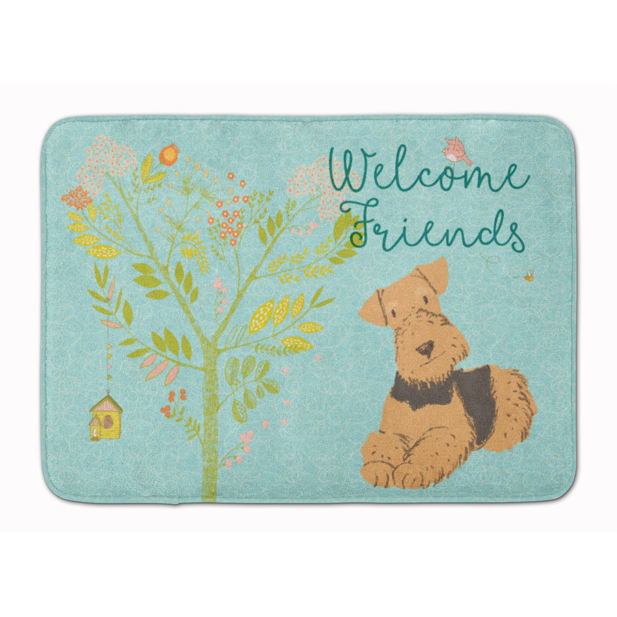 Caroline'S Treasures Welcome Friends Airedale Terrier Floor Mat, 19Hx27W, Multicolor