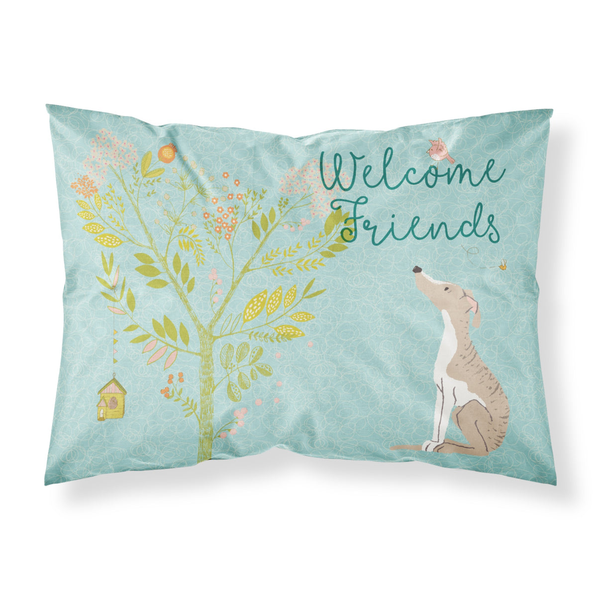 Caroline'S Treasures Welcome Friends Whippet Pillowcase, Standard,