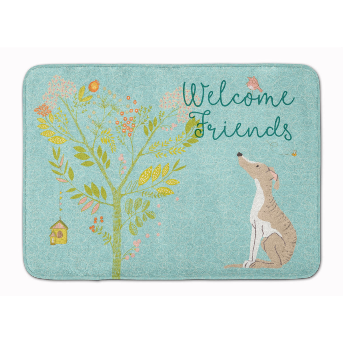 Caroline'S Treasures Welcome Friends Whippet Floor Mat, 19Hx27W, Multicolor