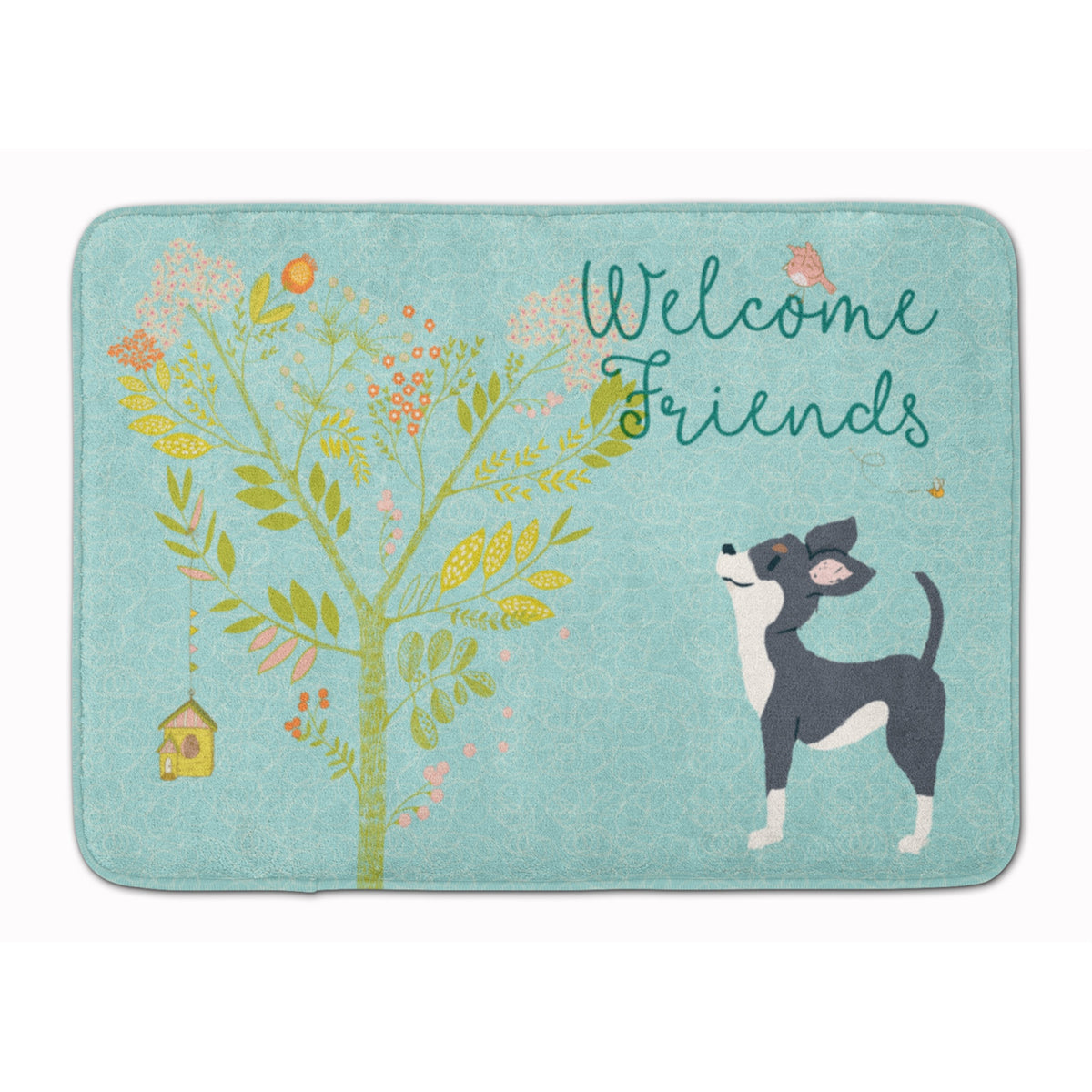 Caroline'S Treasures Welcome Friends Black White Chihuahua Floor Mat, 19 H X 27 W, Multicolor