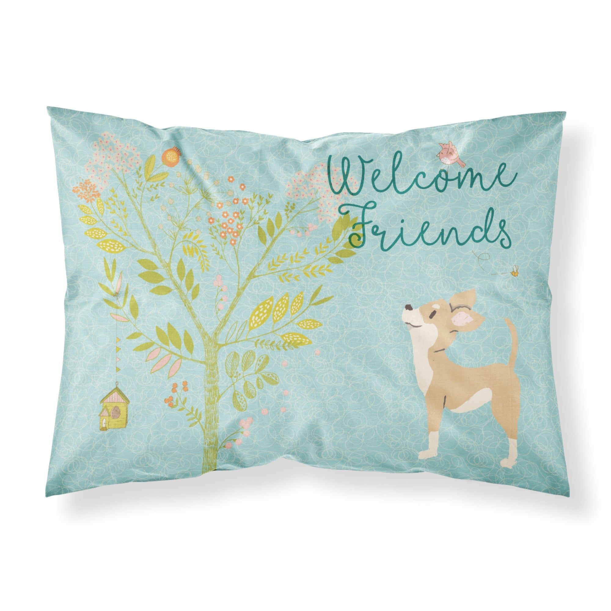 Caroline'S Treasures Welcome Friends Brown White Chihuahua Pillowcase, Standard
