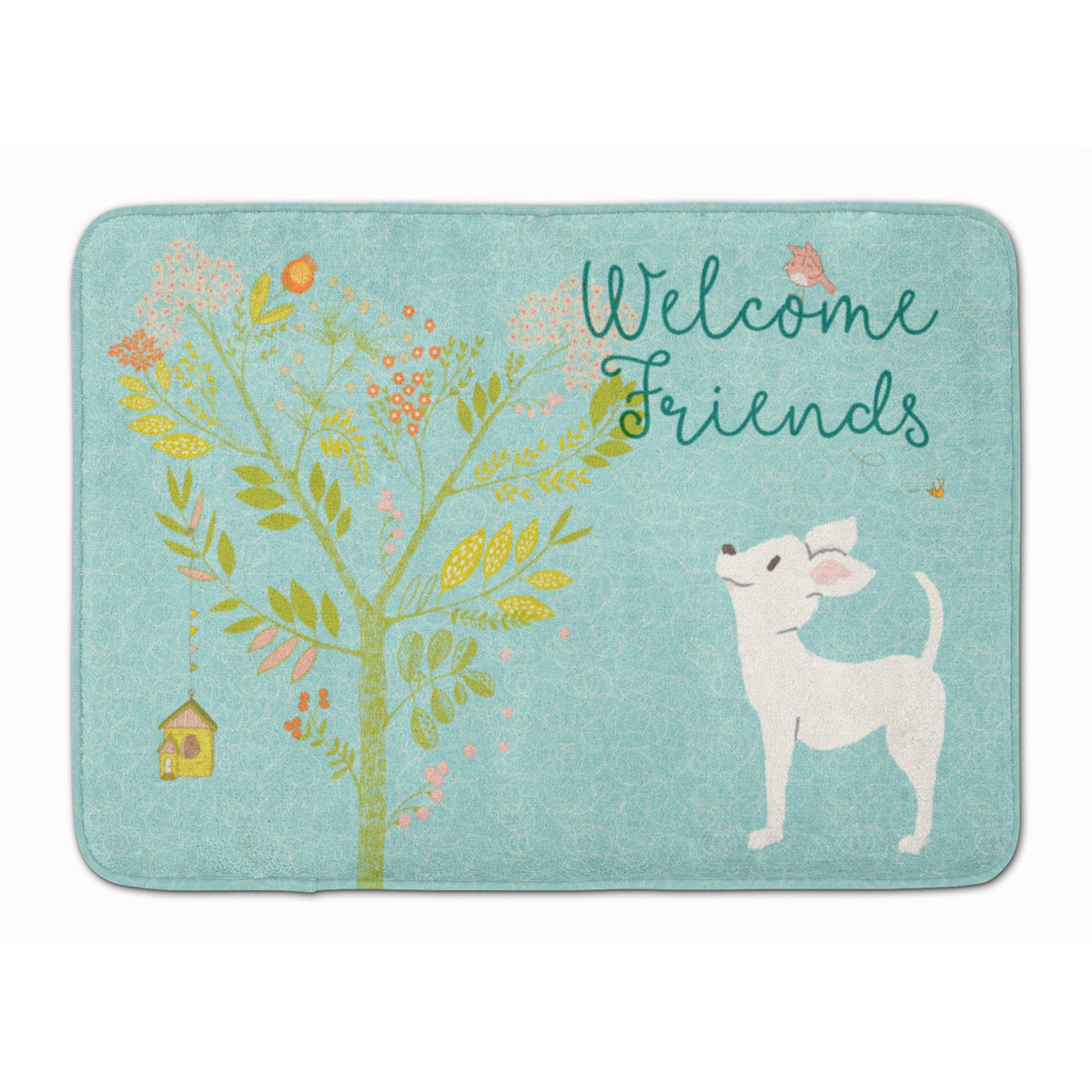 Caroline'S Treasures Welcome Friends White Chihuahua Floor Mat, 19Hx27W, Multicolor