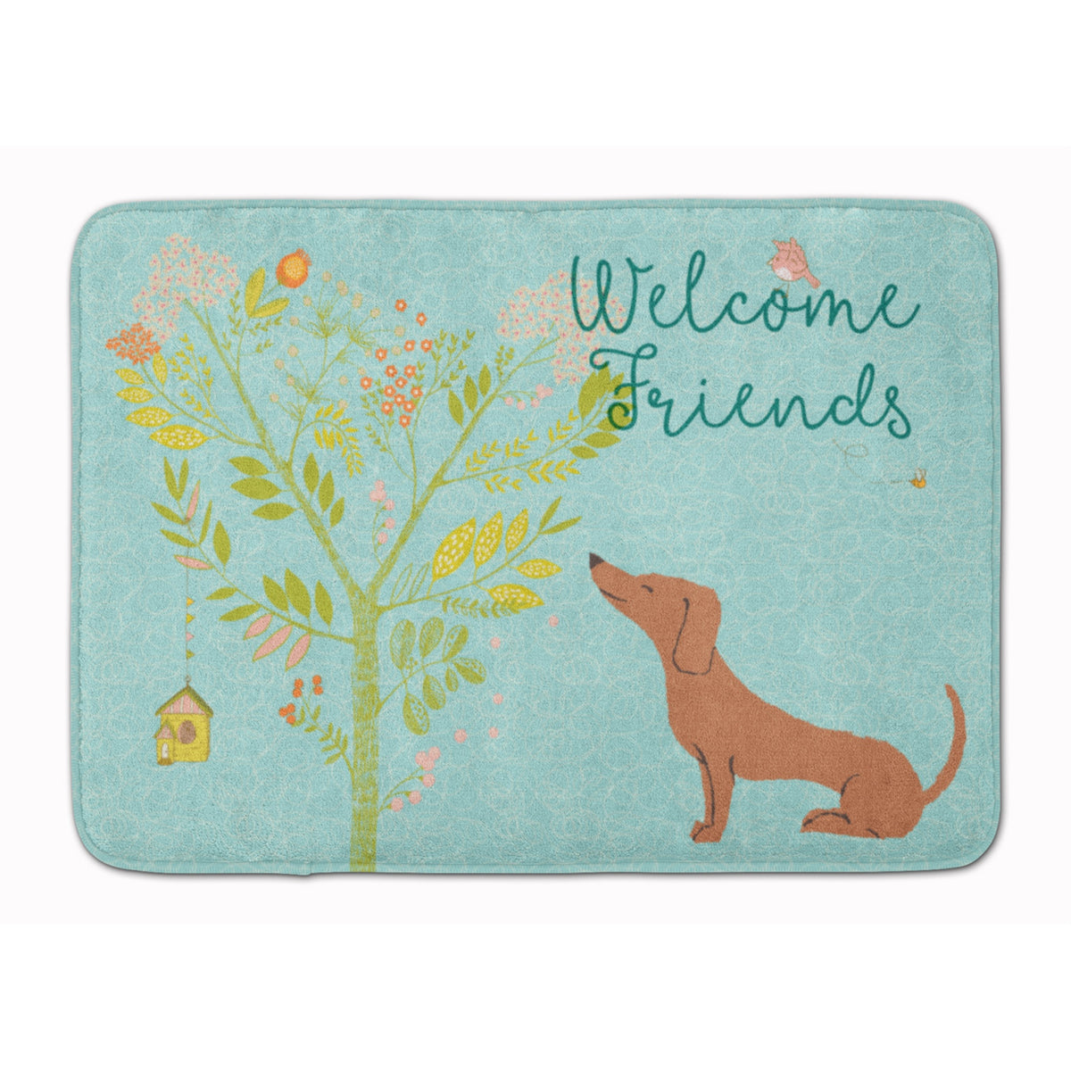 Caroline'S Treasures Welcome Friends Red Dachshund Floor Mat, 19Hx27W, Multicolor