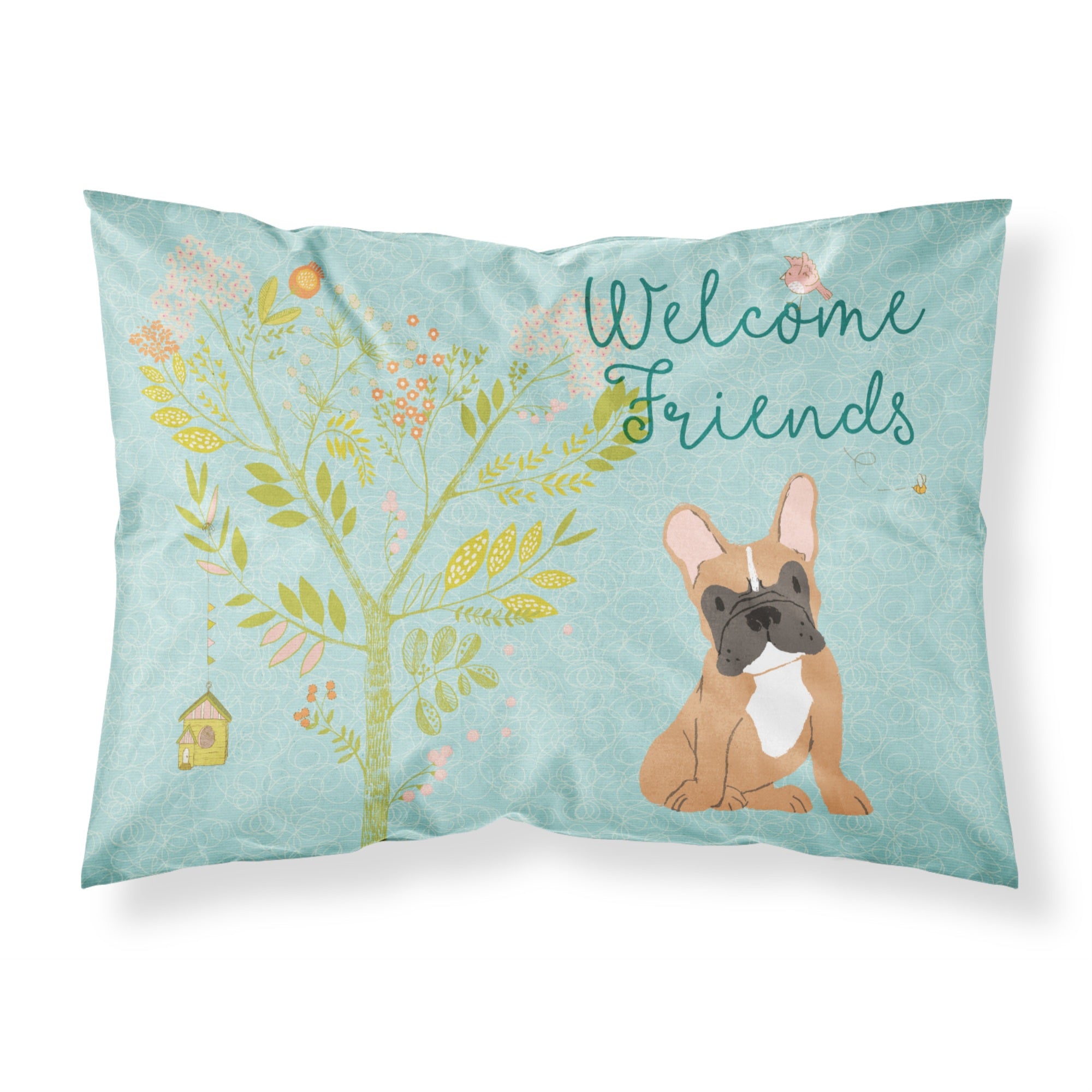 Caroline'S Treasures Welcome Friends Fawn French Bulldog Pillowcase, Standard