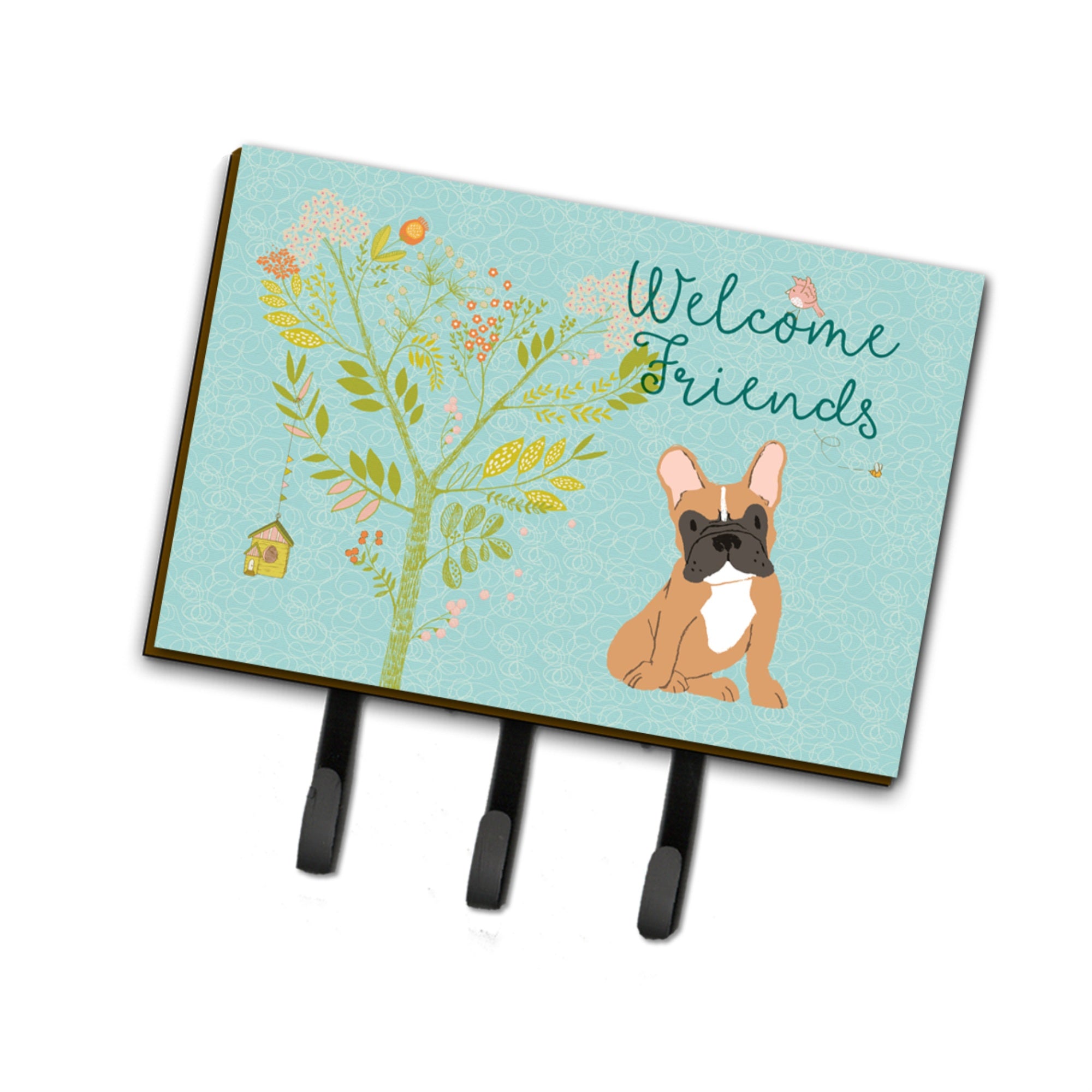 Caroline'S Treasures Welcome Friends Fawn French Bulldog Wall Hook, Triple