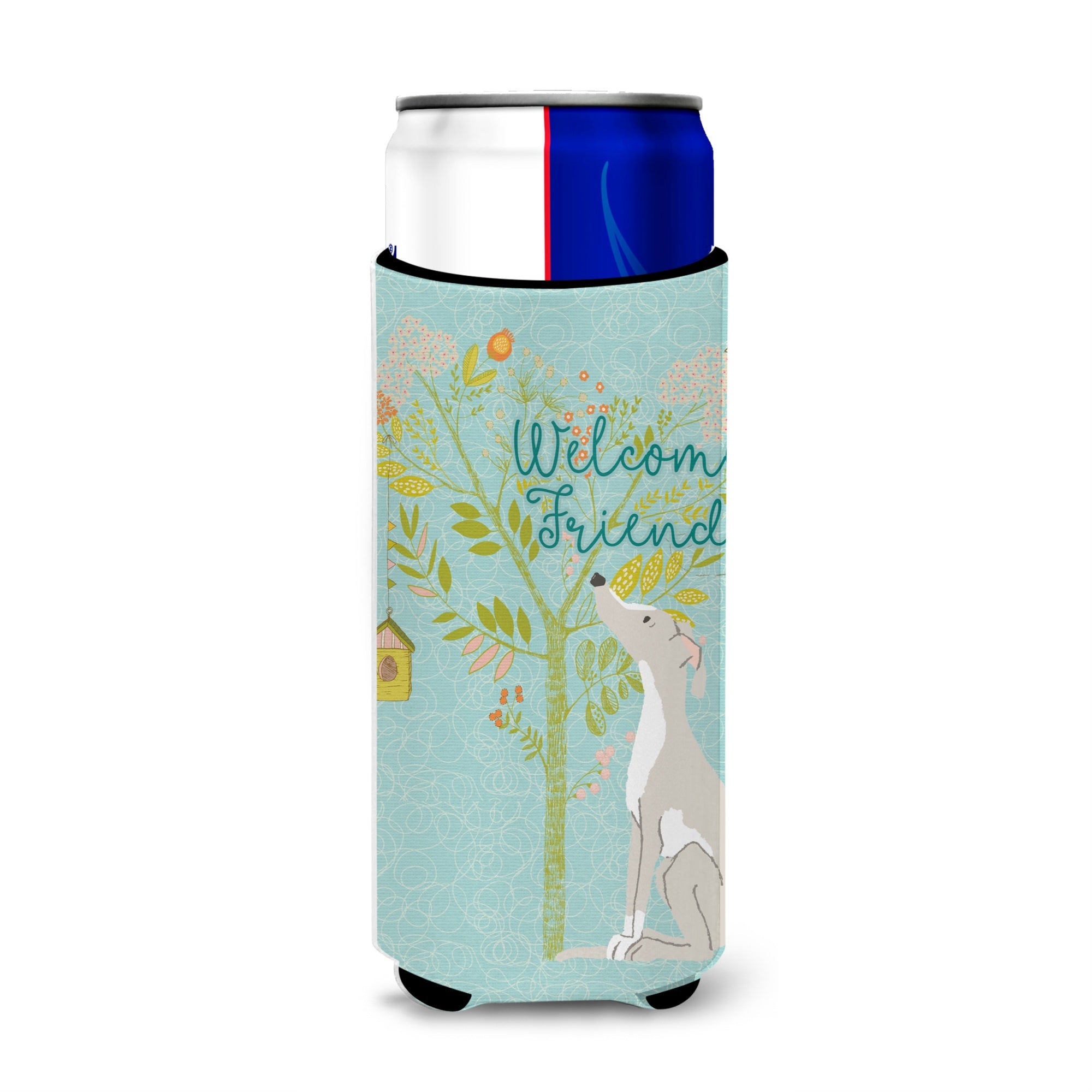 Caroline'S Treasures Welcome Friends Italian Greyhound Decorative Can Hugger, Multicolor