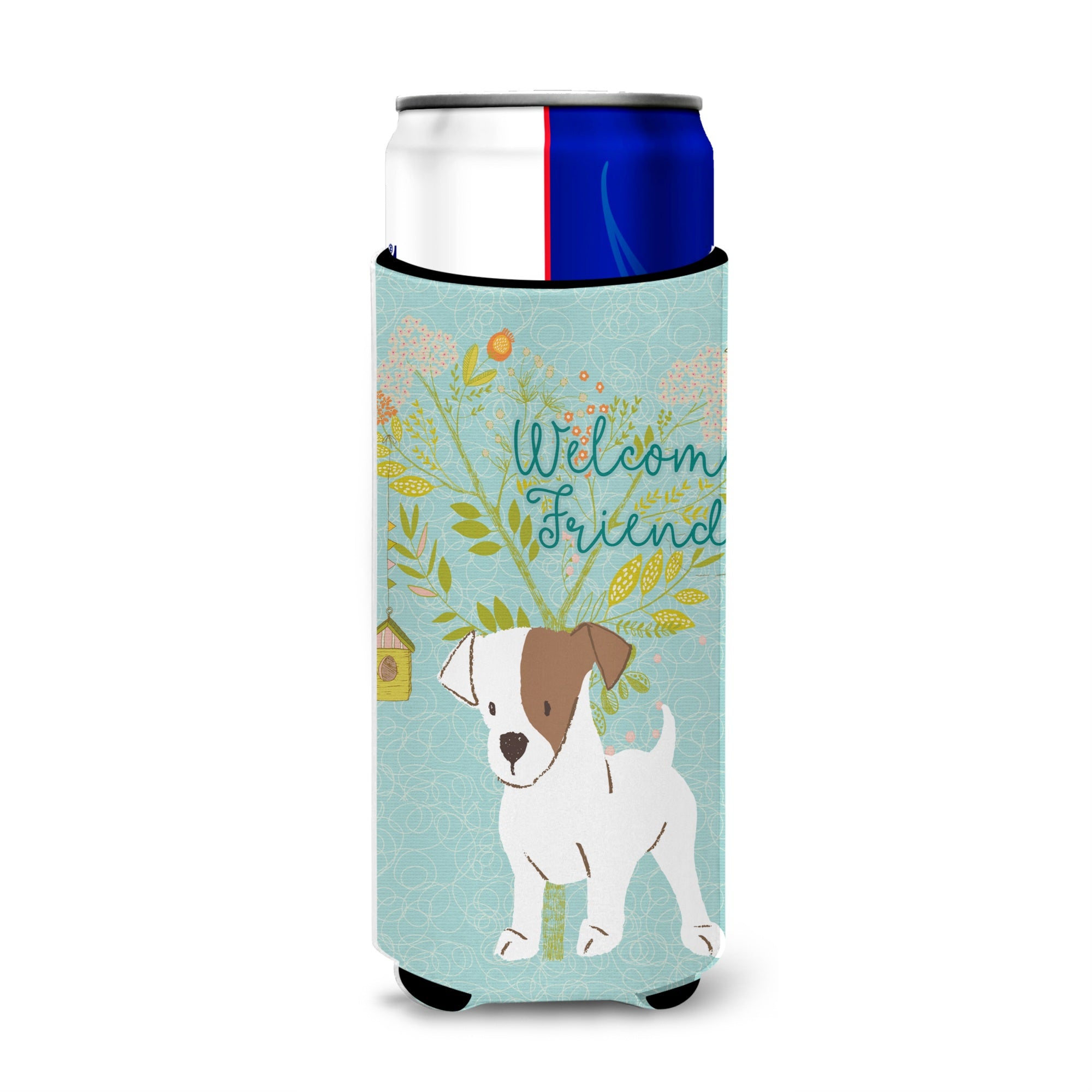 Caroline'S Treasures Welcome Friends Jack Russell Terrier Puppy Decorative Can Hugger, Multicolor