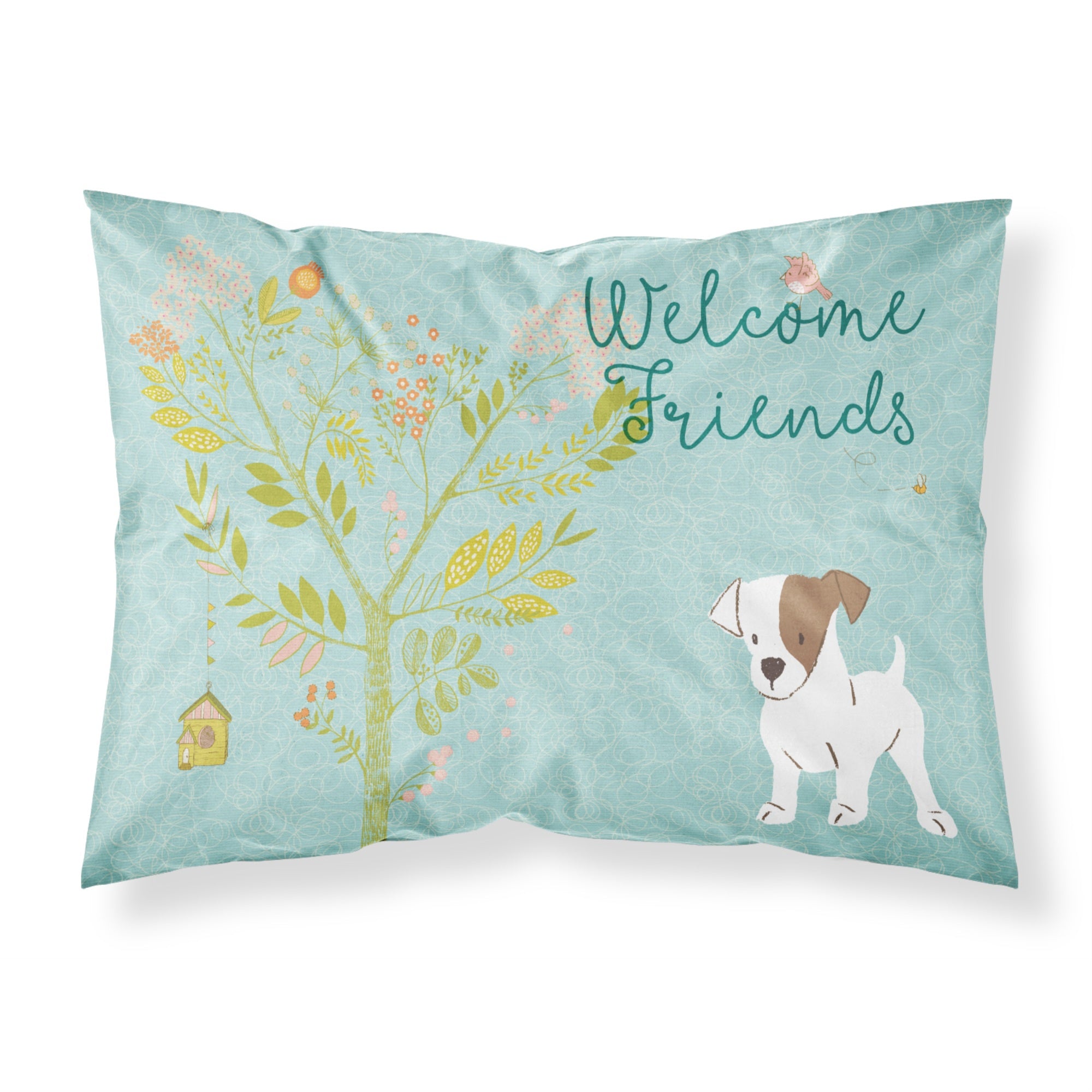Caroline'S Treasures Welcome Friends Terrier Jack Russell Puppy Pillowcase, Standard