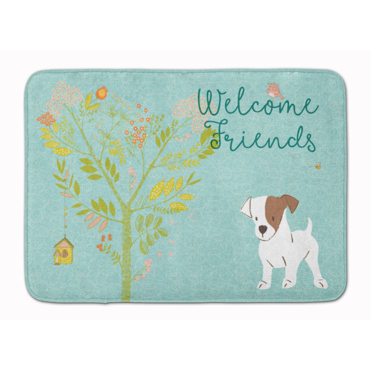 Caroline'S Treasures Friends Terrier Welcome Jack Russell Puppy Floor Mat, 19Hx27W, Multicolor