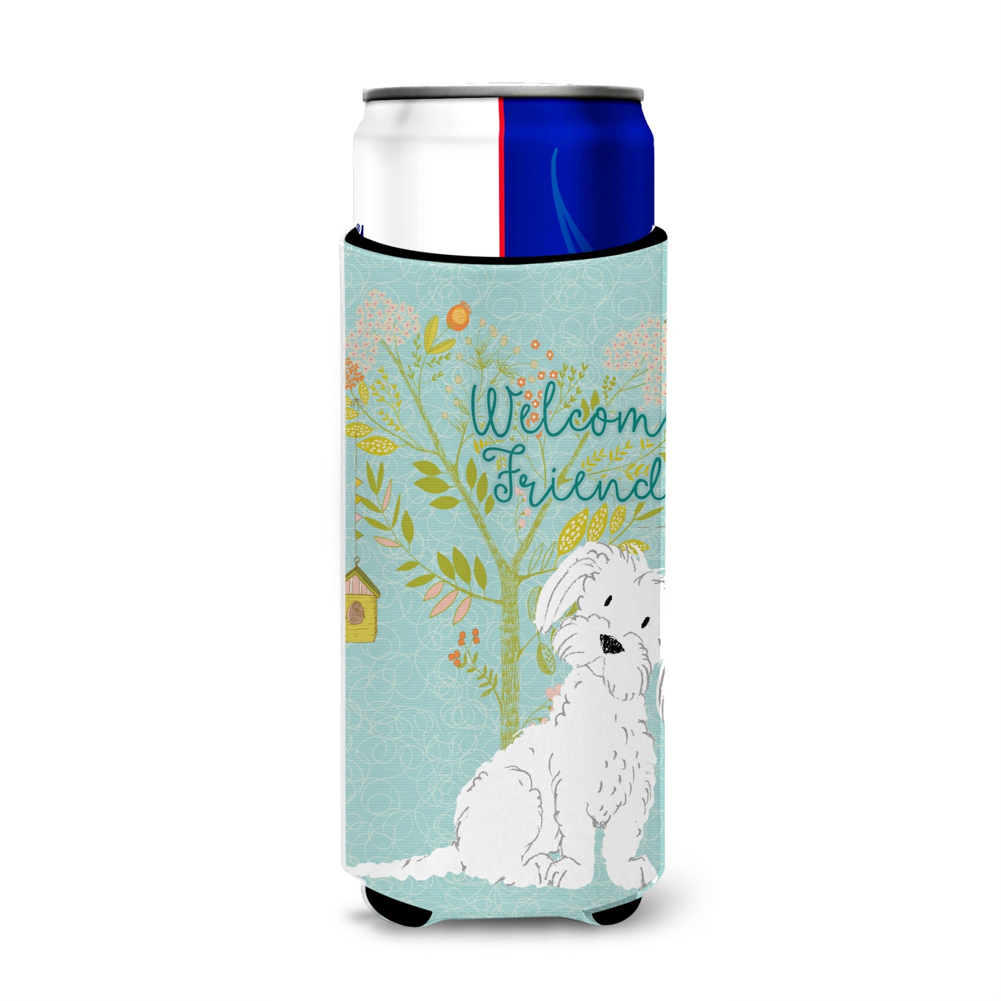 Caroline'S Treasures Welcome Friends Maltese Decorative Can Hugger, Multicolor