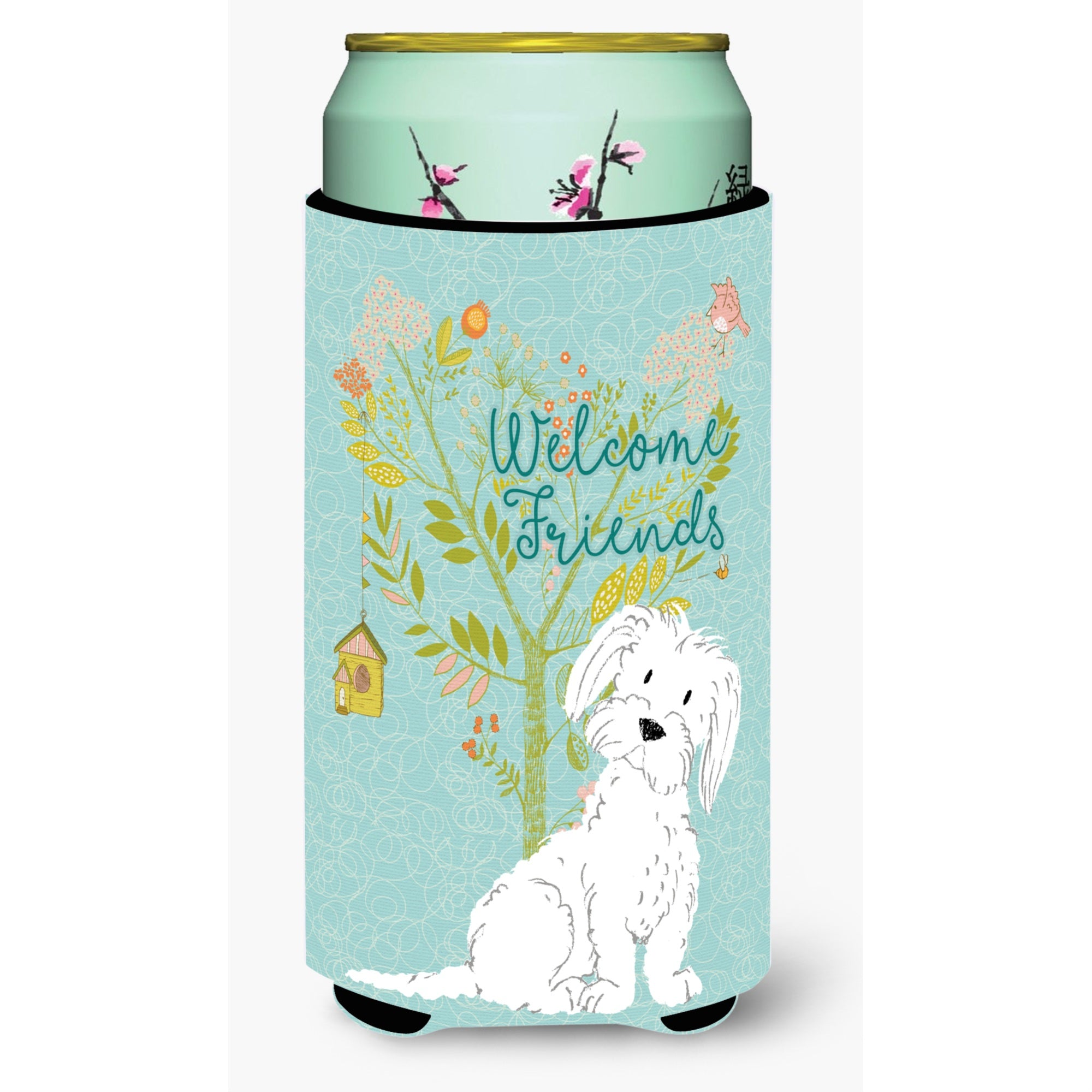 Caroline'S Treasures Welcome Friends Maltese Decorative Can Hugger, Tall Boy, Multicolor
