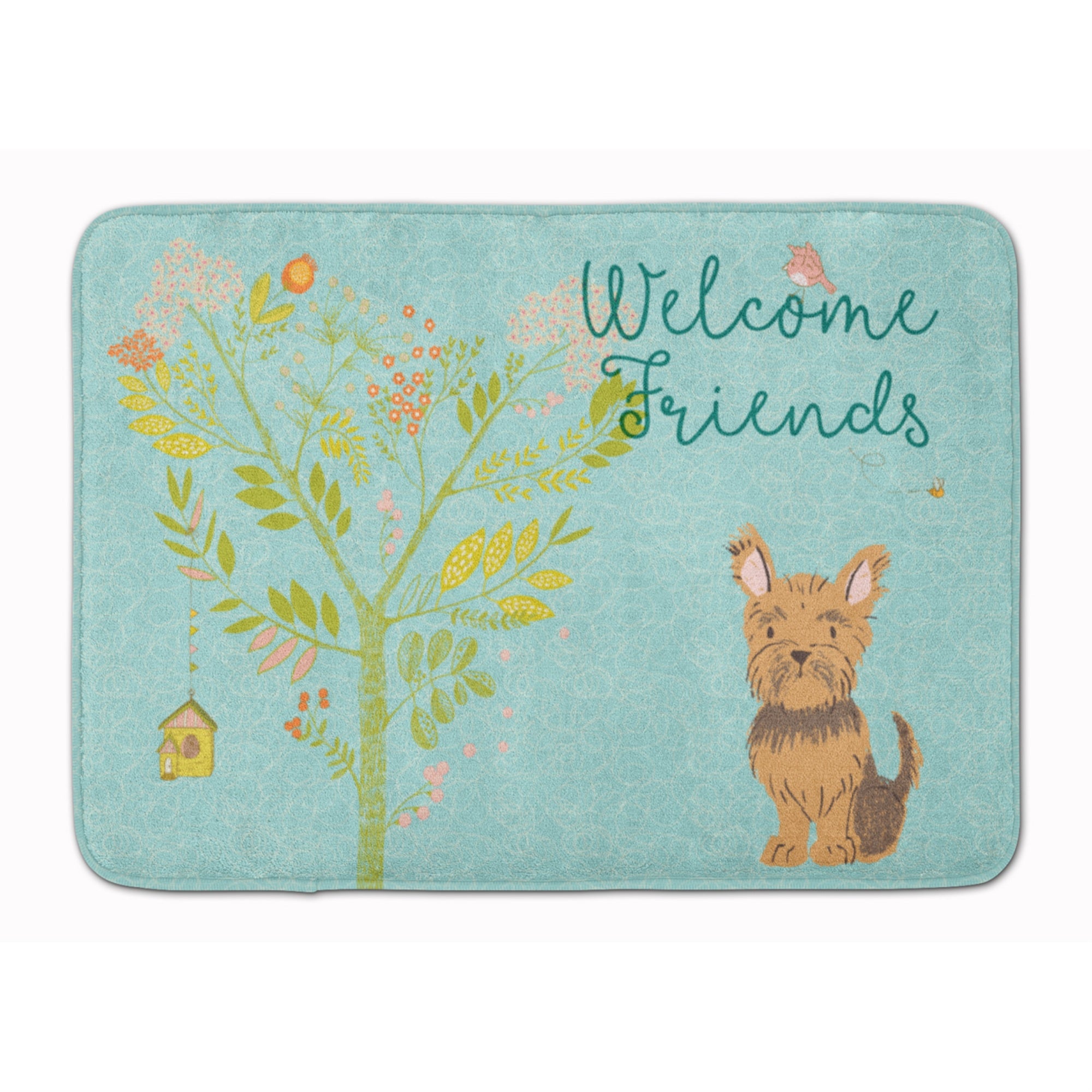 Caroline'S Treasures Welcome Friends Yorkie Floor Mat, 19Hx27W, Multicolor