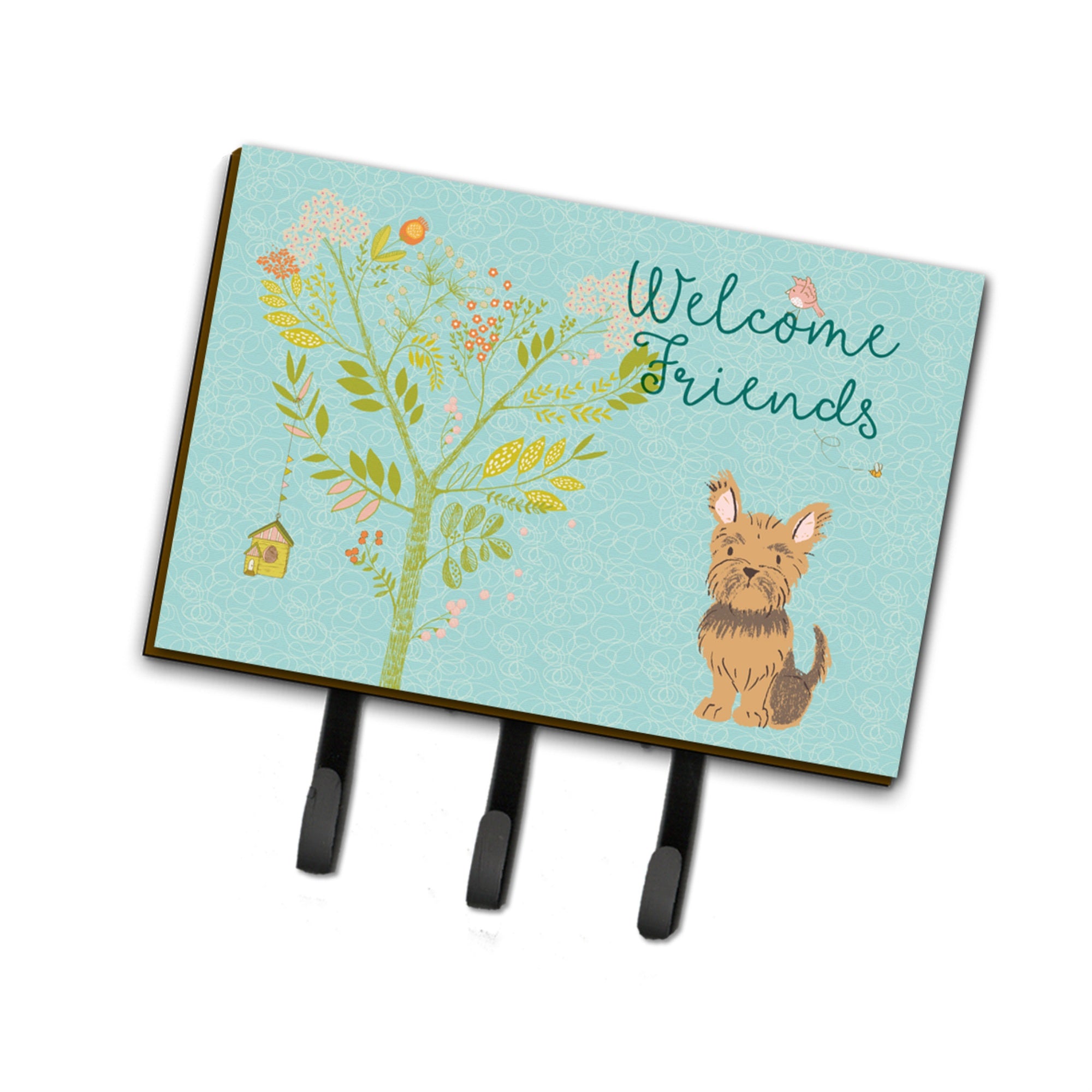 Caroline'S Treasures Welcome Friends Yorkie Wall Hook, Triple