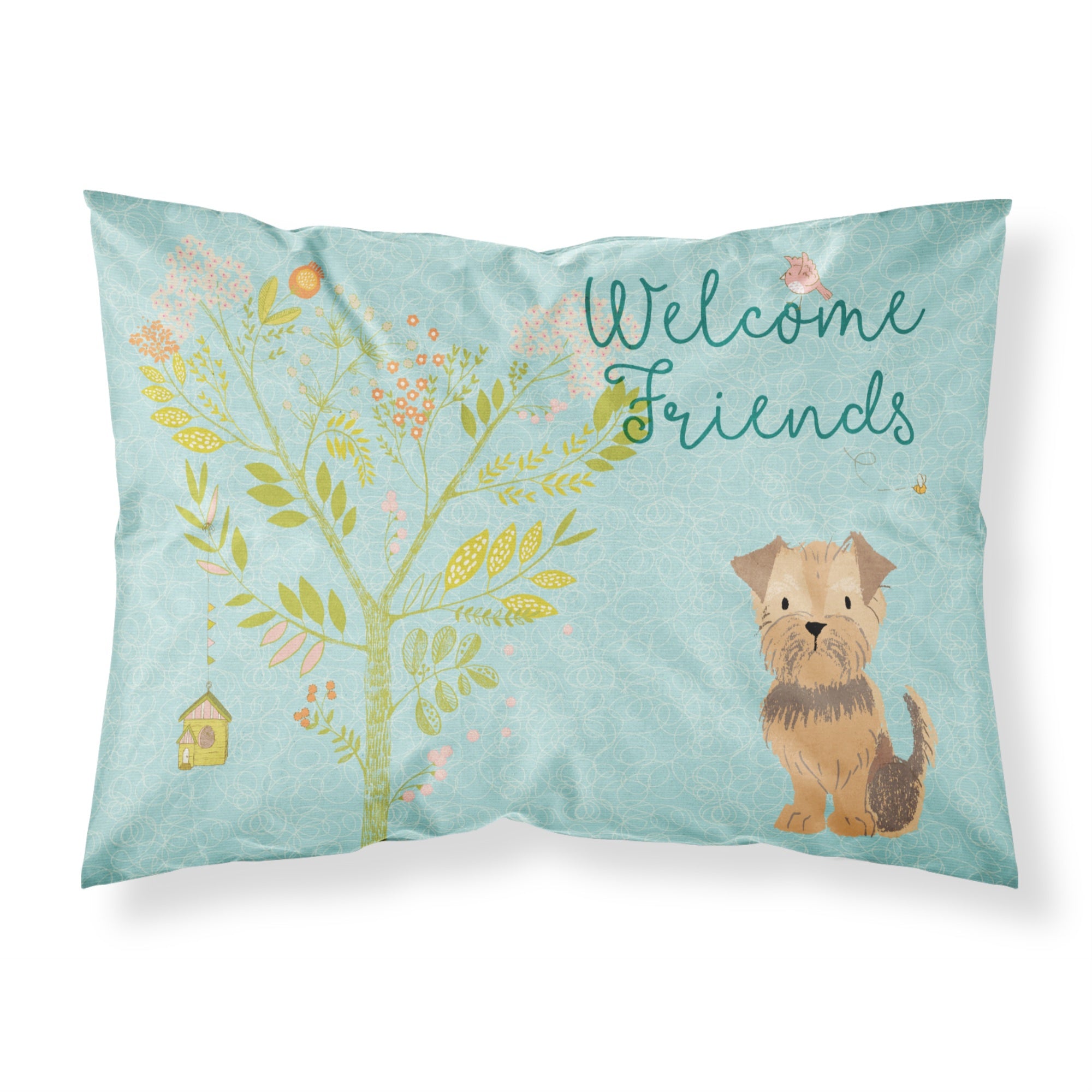 Caroline'S Treasures Welcome Friends Yorkie Natural Ears Printed, Polyester, 250 Thread Count, Envelope Closure Pillowcase, St