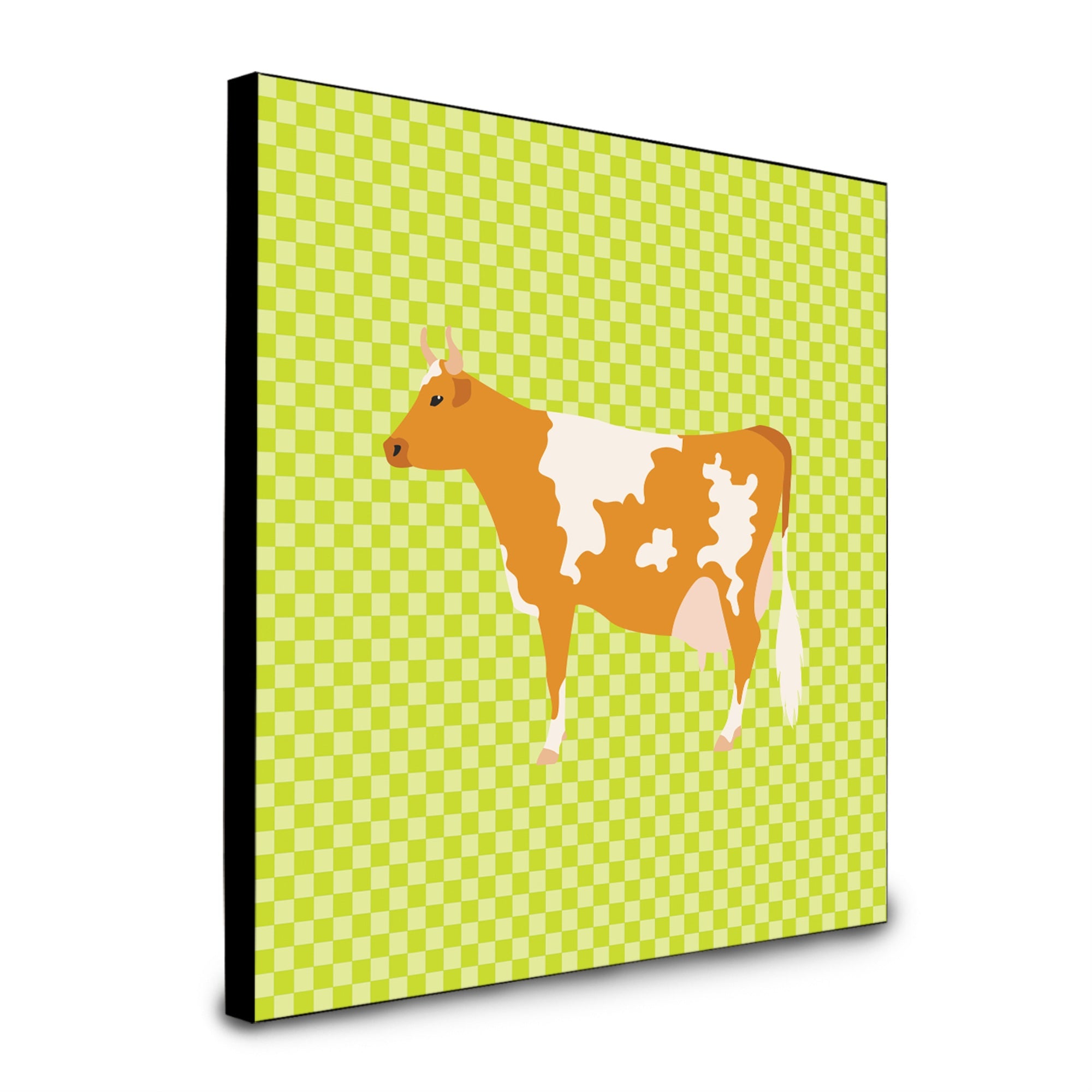 Caroline'S Treasures Guernsey Cow Green Artwork Panel Wall-Decor, Multicolor