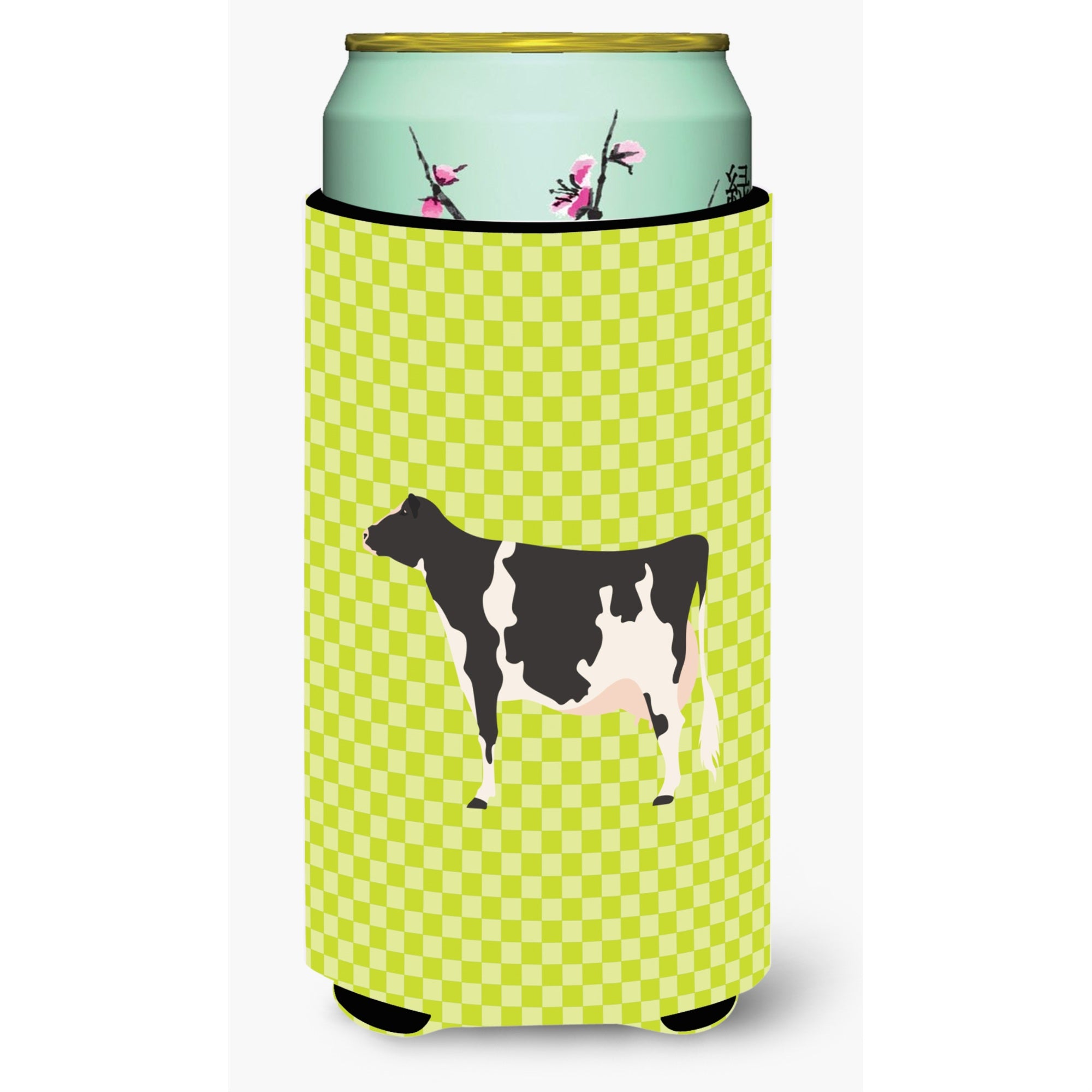 Caroline'S Treasures Holstein Cow Green Decorative Can Hugger, Tall Boy, Multicolor