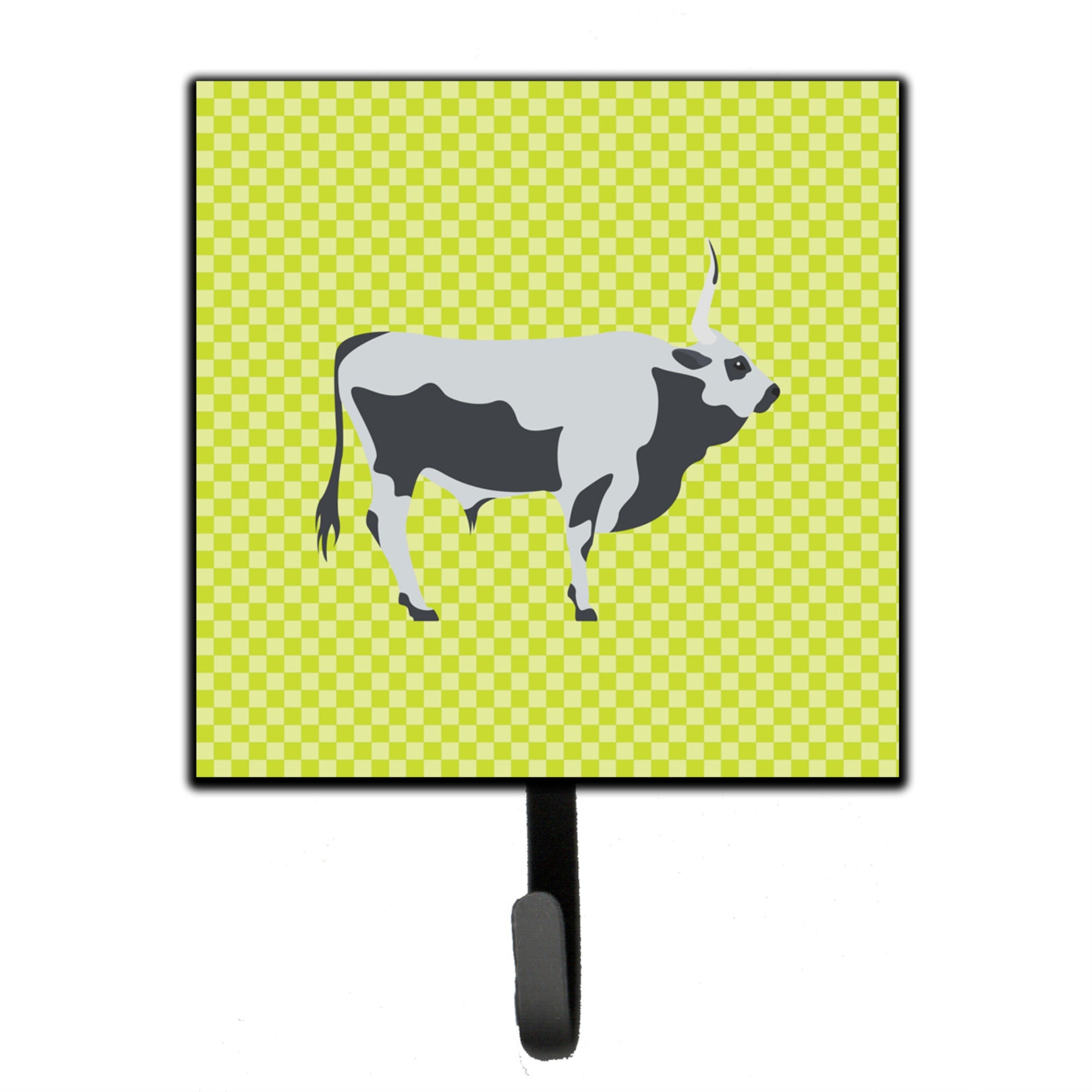 Caroline'S Treasures Hungarian Grey Steppe Cow Green Wall Hook, Small, Multicolor