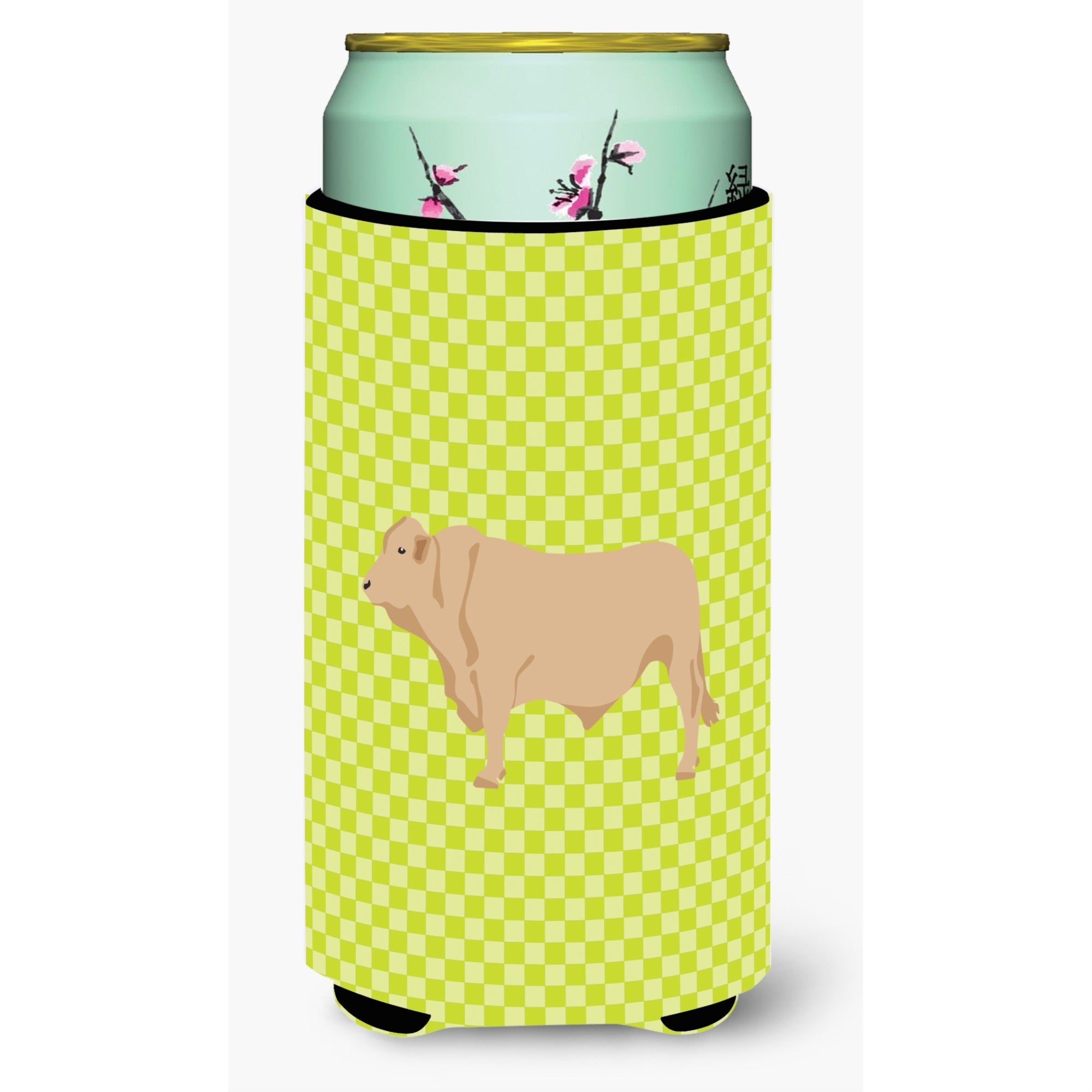 Caroline'S Treasures Charolais Cow Green Decorative Can Hugger, Tall Boy, Multicolor