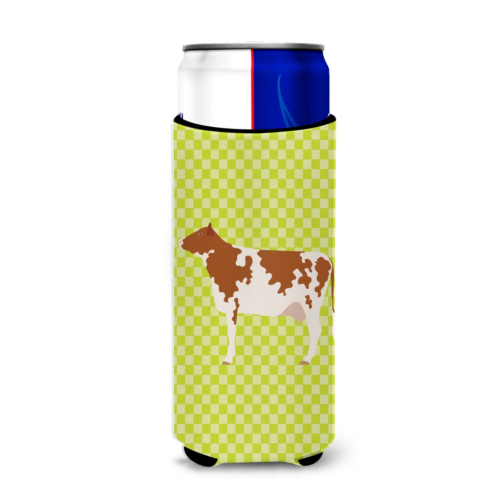 Caroline'S Treasures Ayrshire Cow Green Decorative Can Hugger, Slim, Multicolor