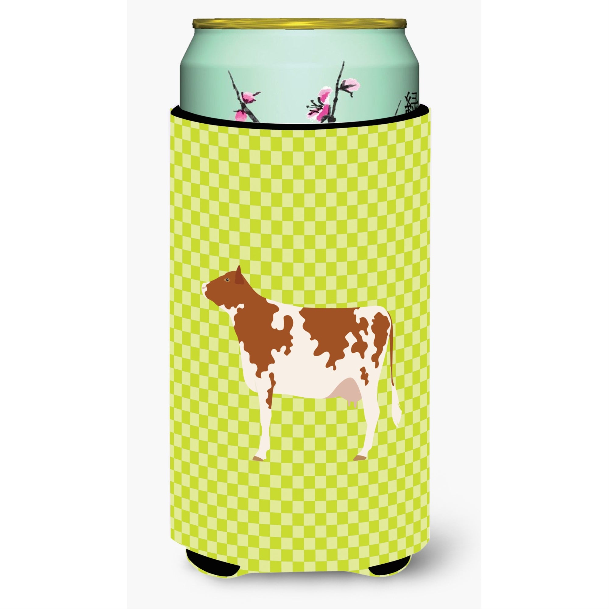 Caroline'S Treasures Ayrshire Cow Green Decorative Can Hugger, Tall Boy, Multicolor