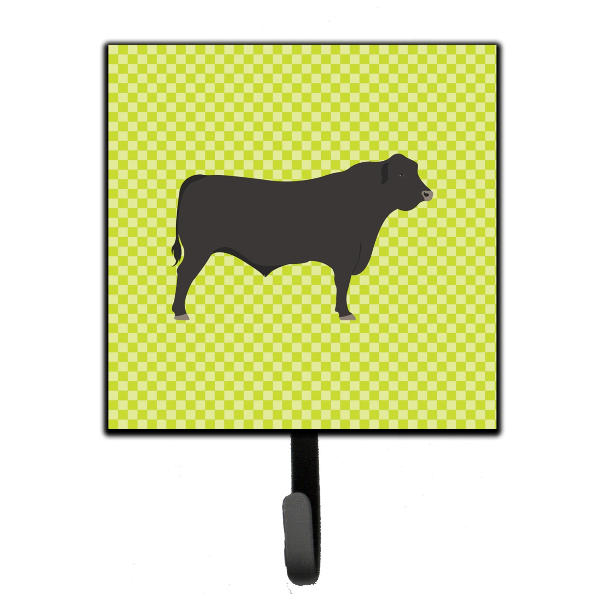Caroline'S Treasures Black Angus Cow Green Wall Hook, Small, Multicolor