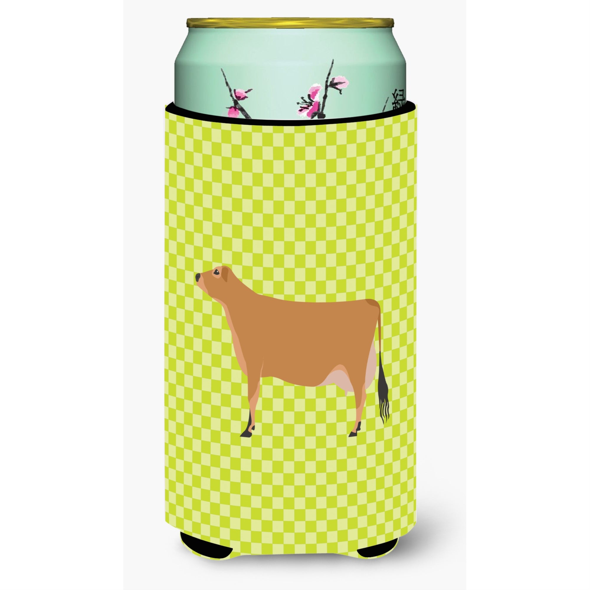 Caroline'S Treasures Jersey Cow Green Decorative Can Hugger, Tall Boy, Multicolor